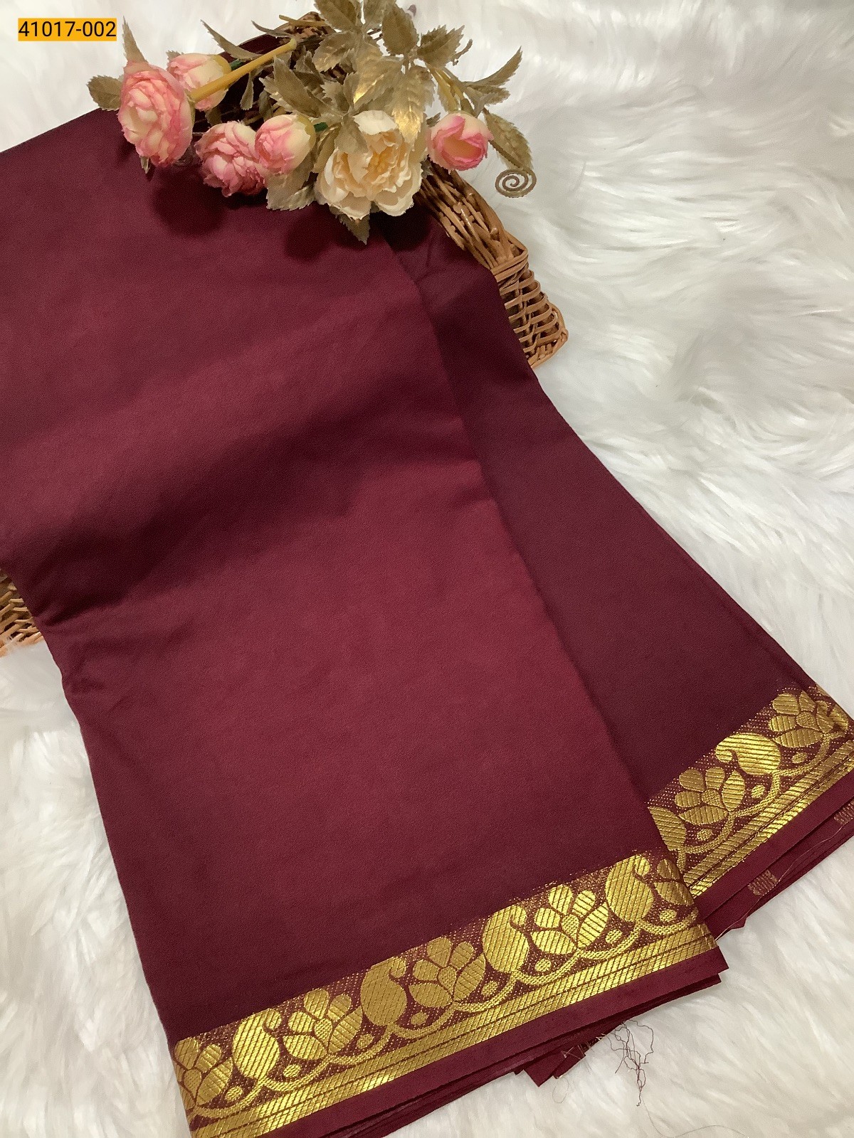 Brown Viscose Warm Soft Crepe Silk Saree