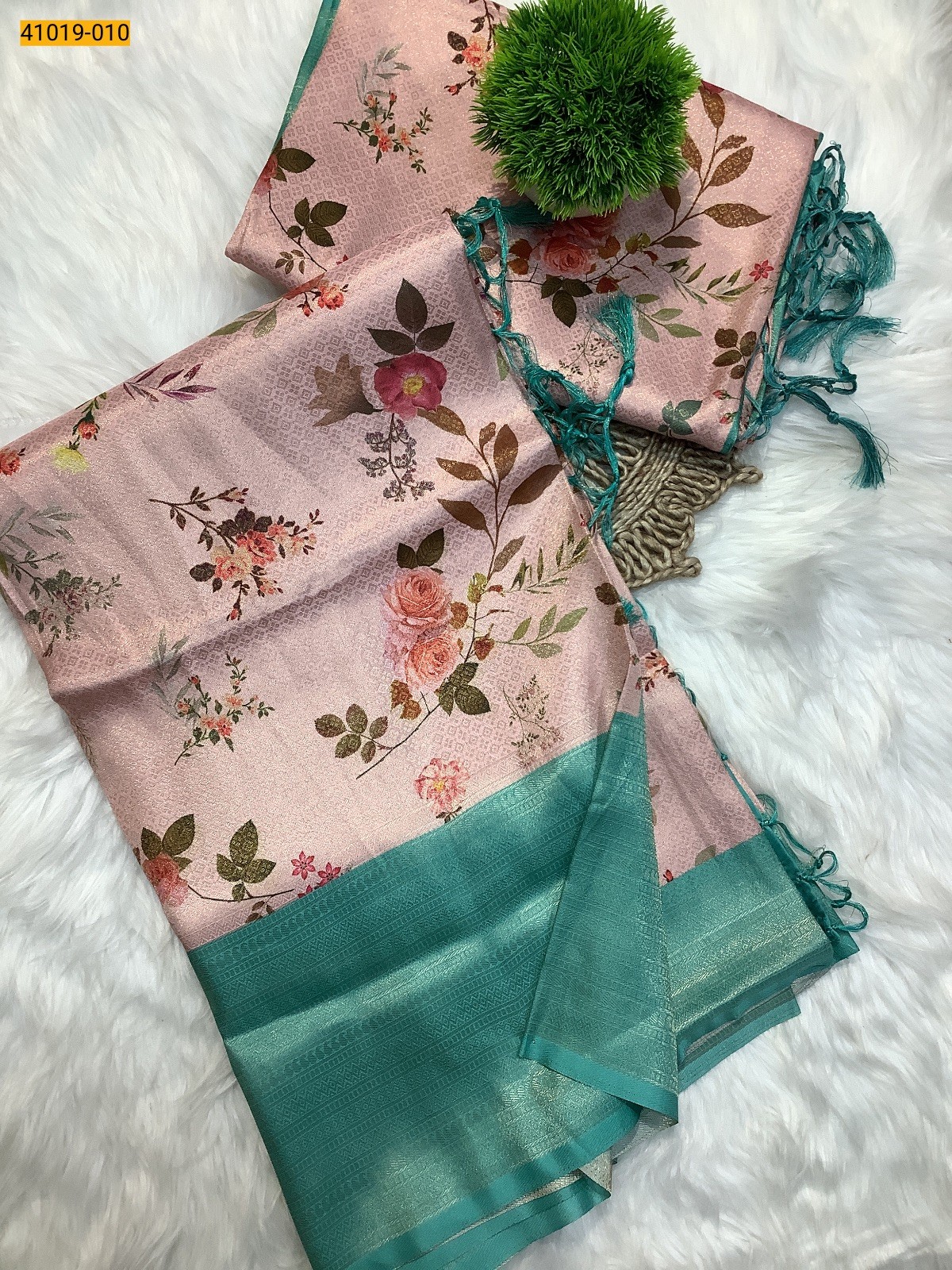 Pink Digital Printed Banarasi Silk Saree