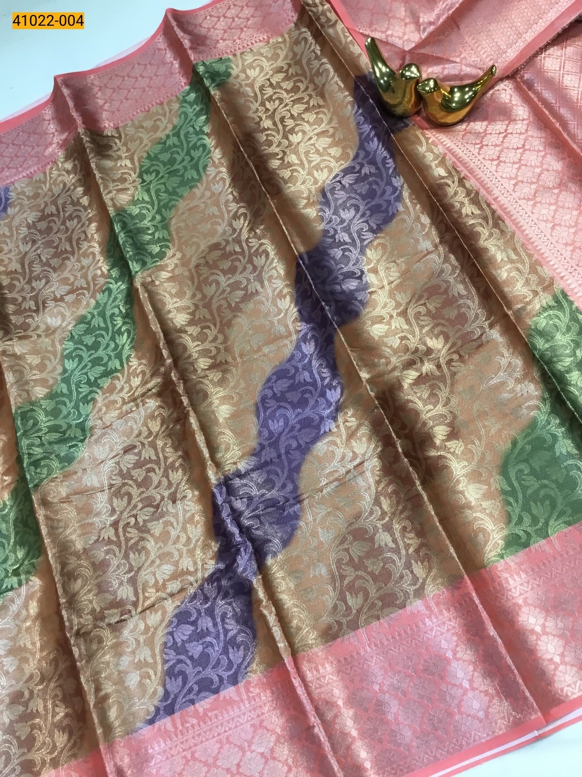 Multicolor Mushru Tissue Silk Saree