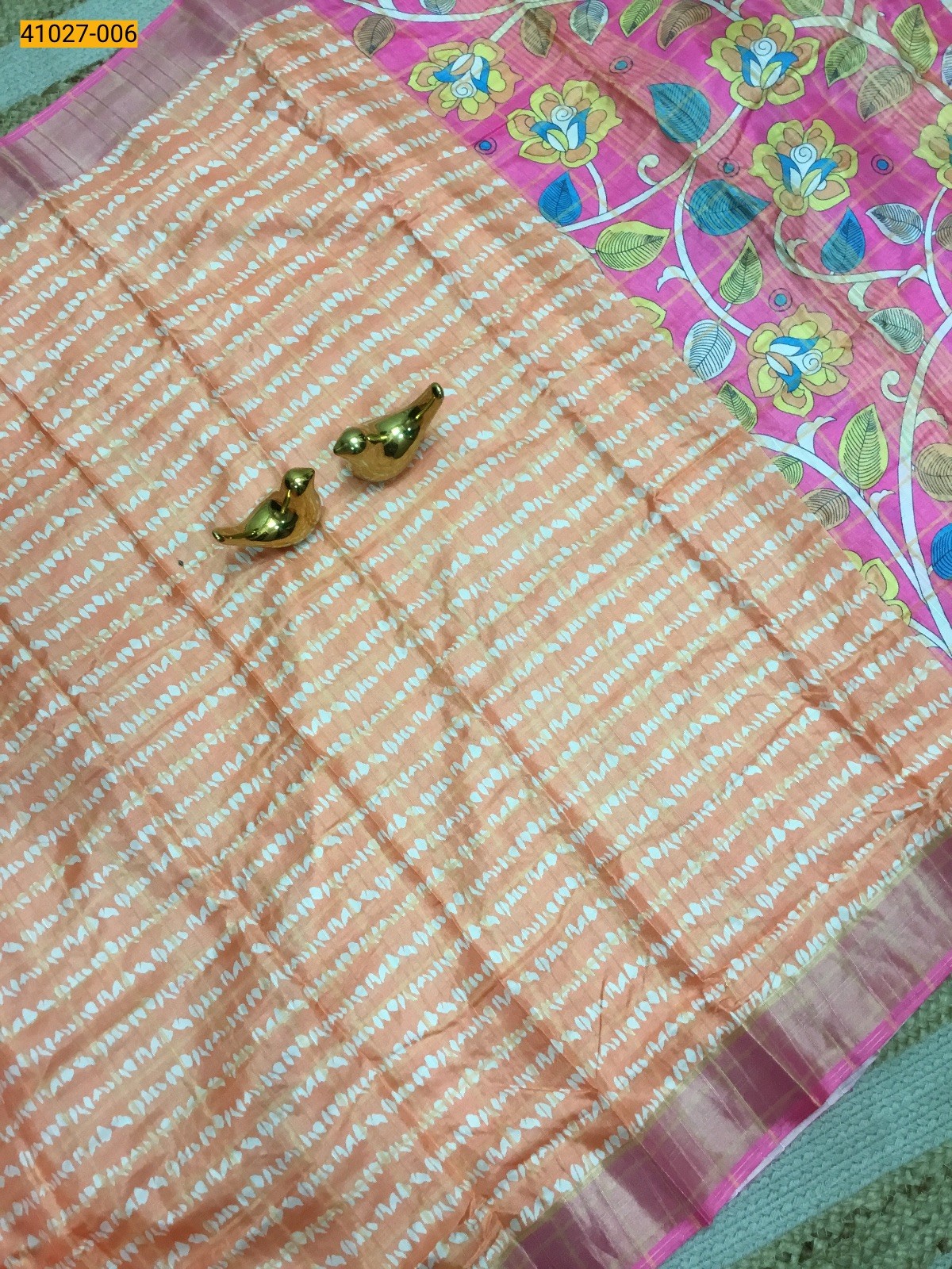 Orange Dola soft silk sarees