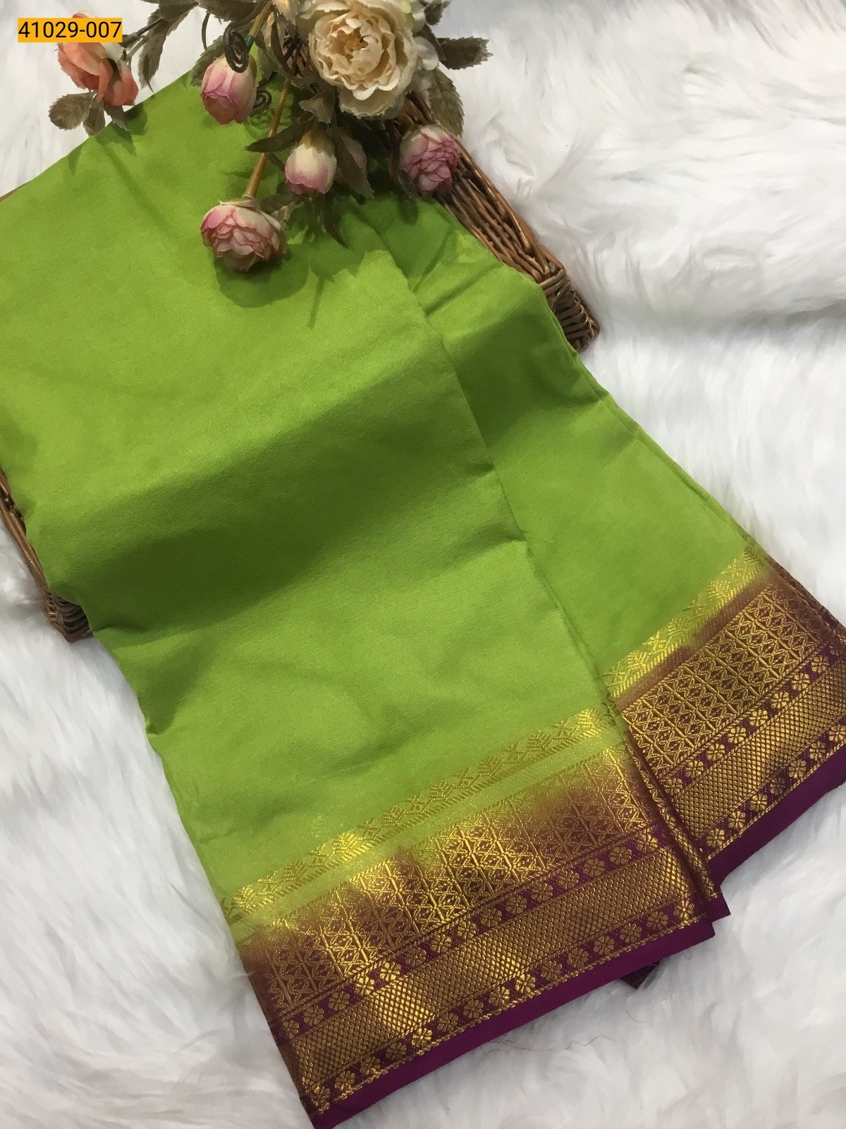 Green Fancy Mysore Silk Saree