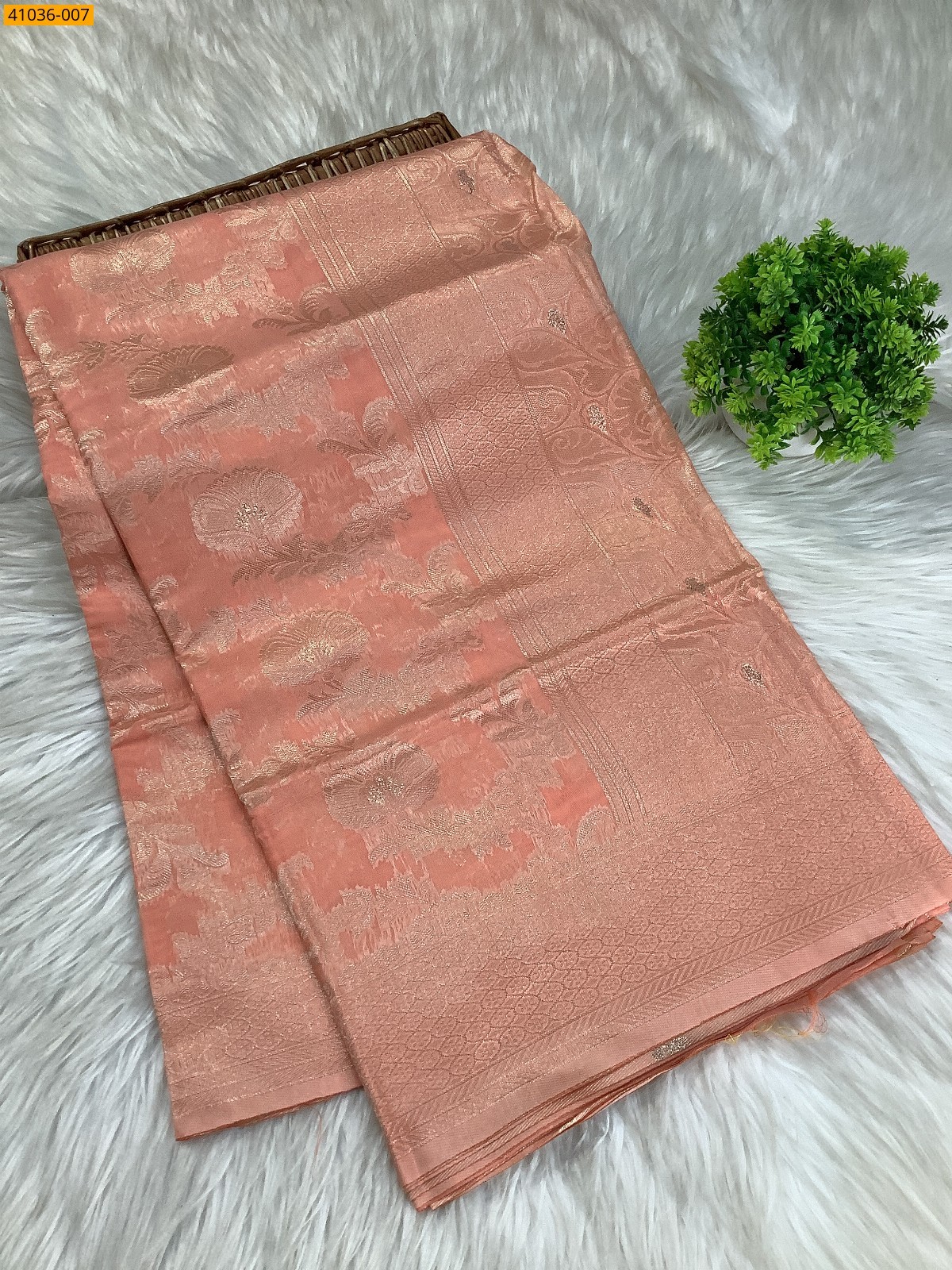 Orange Fancy silk cotton jacquard sarees