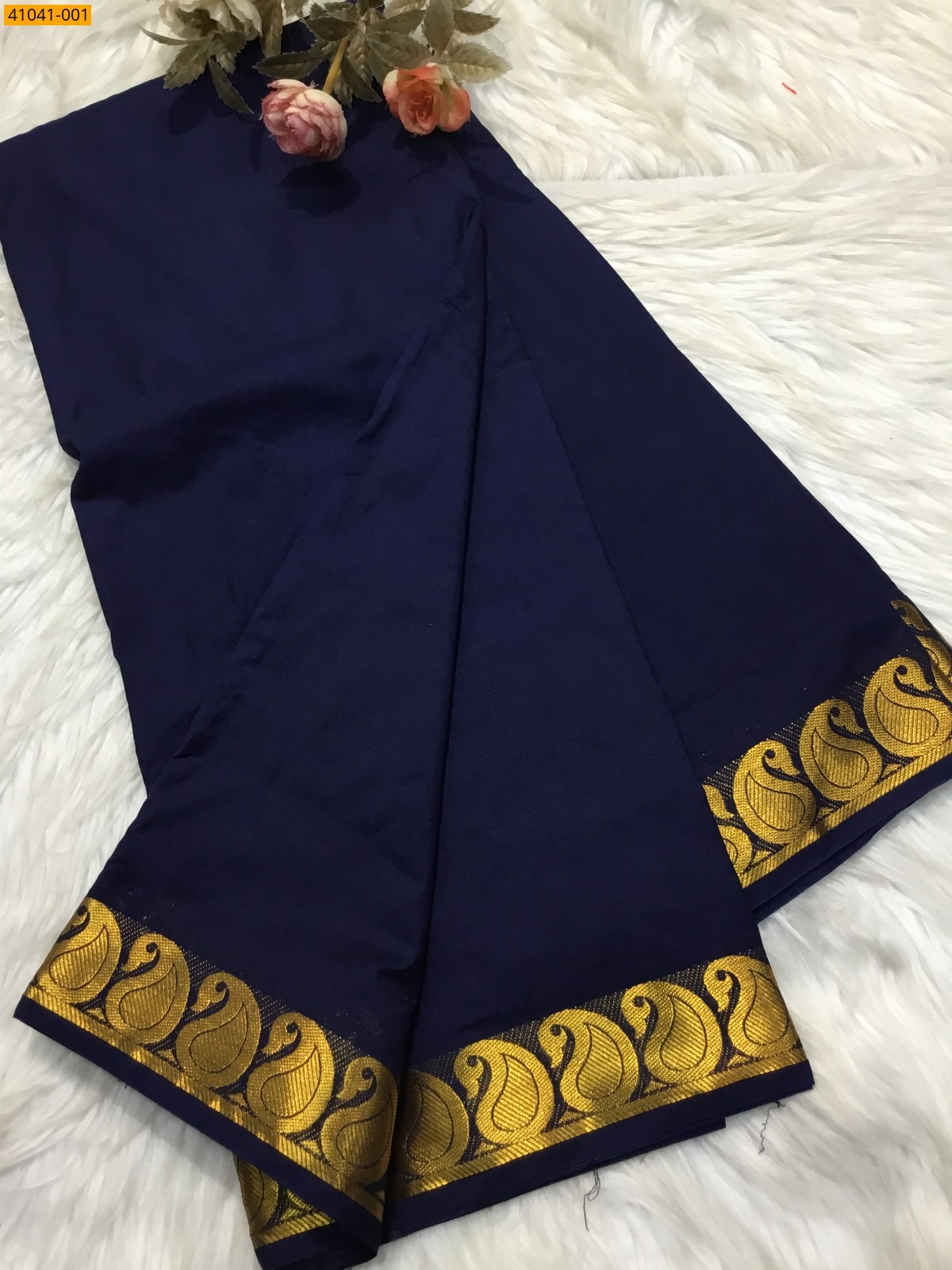 Navy Blue Viscose Warm Soft Crepe Silk Saree