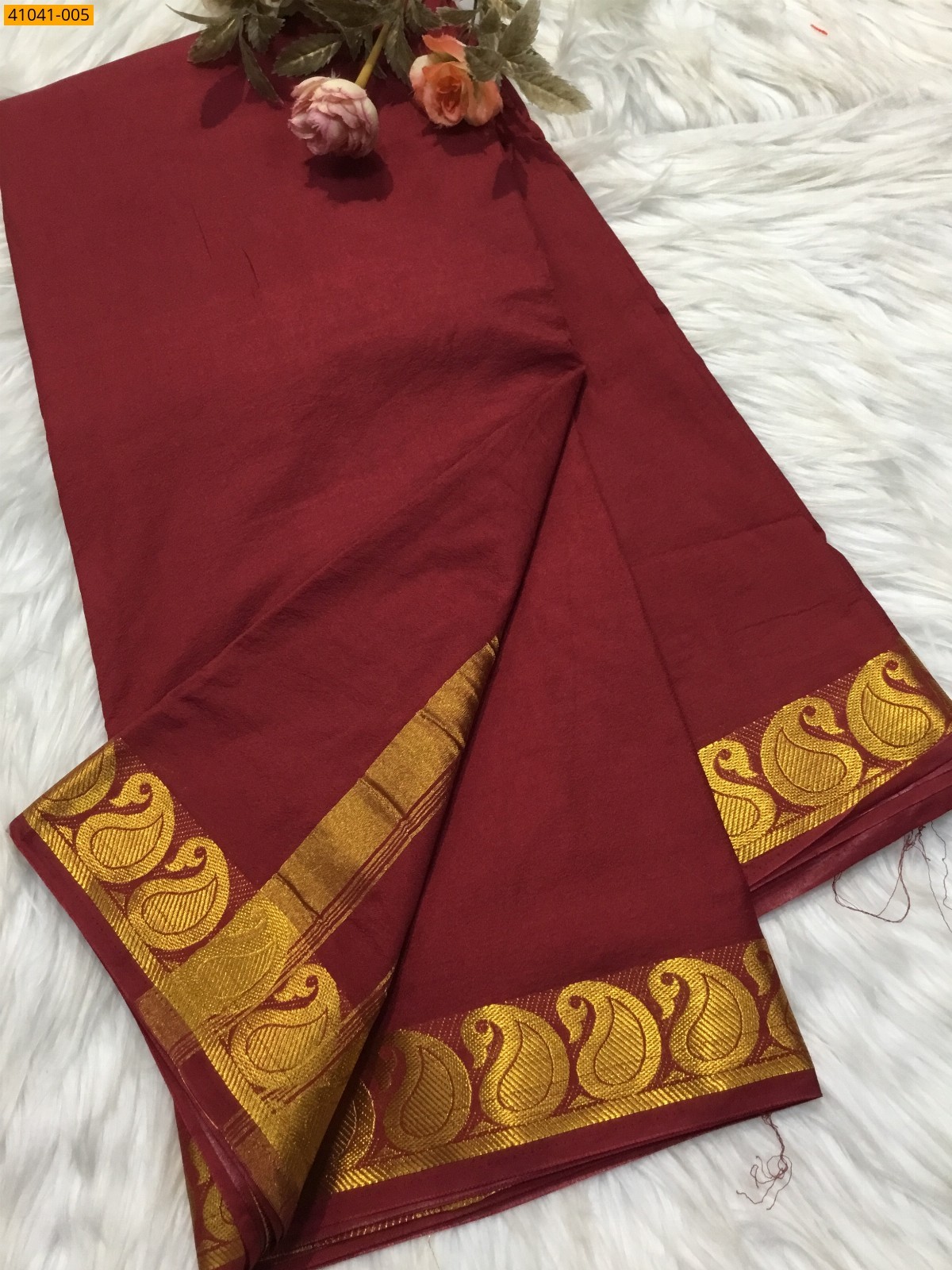 Maroon Viscose Warm Soft Crepe Silk Saree
