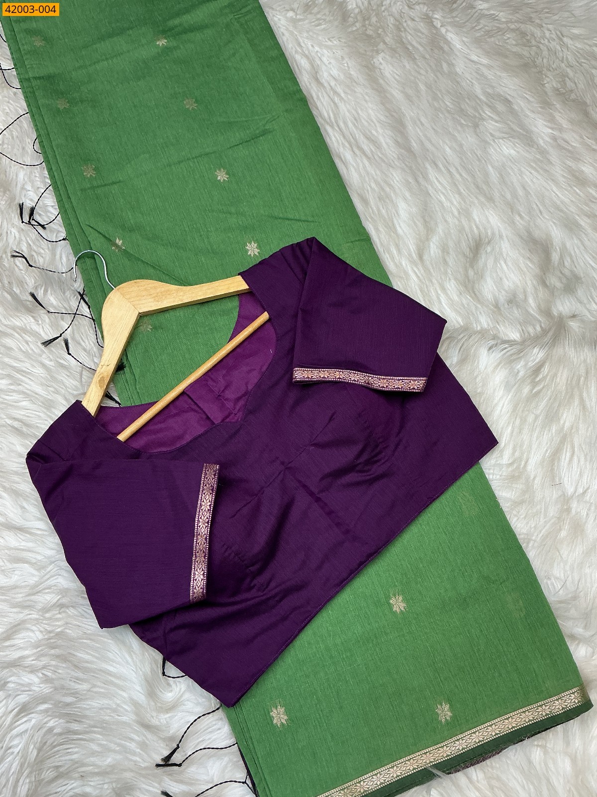 Green Maheswari Cotton Saree