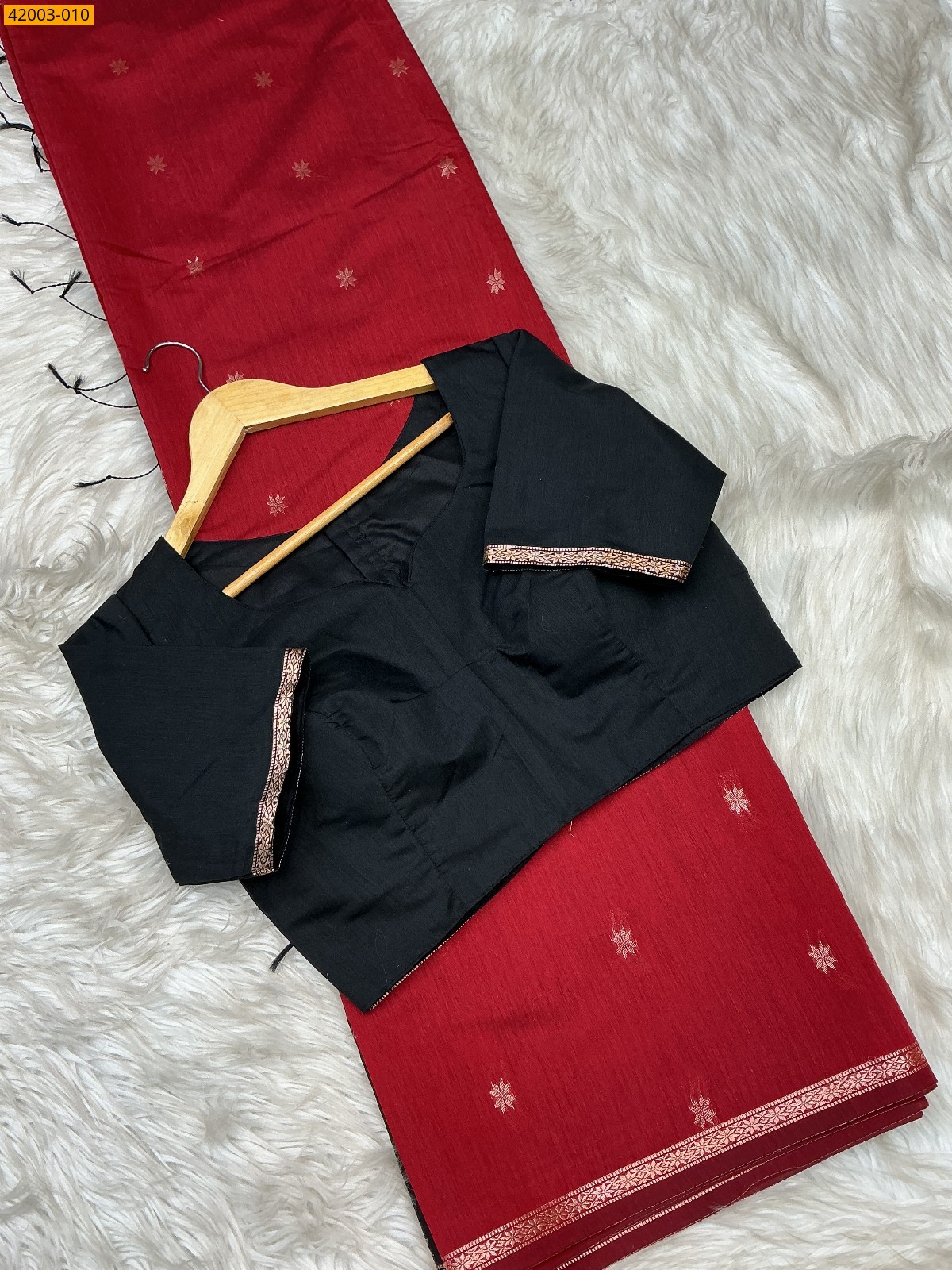 Black Maheswari Cotton Saree