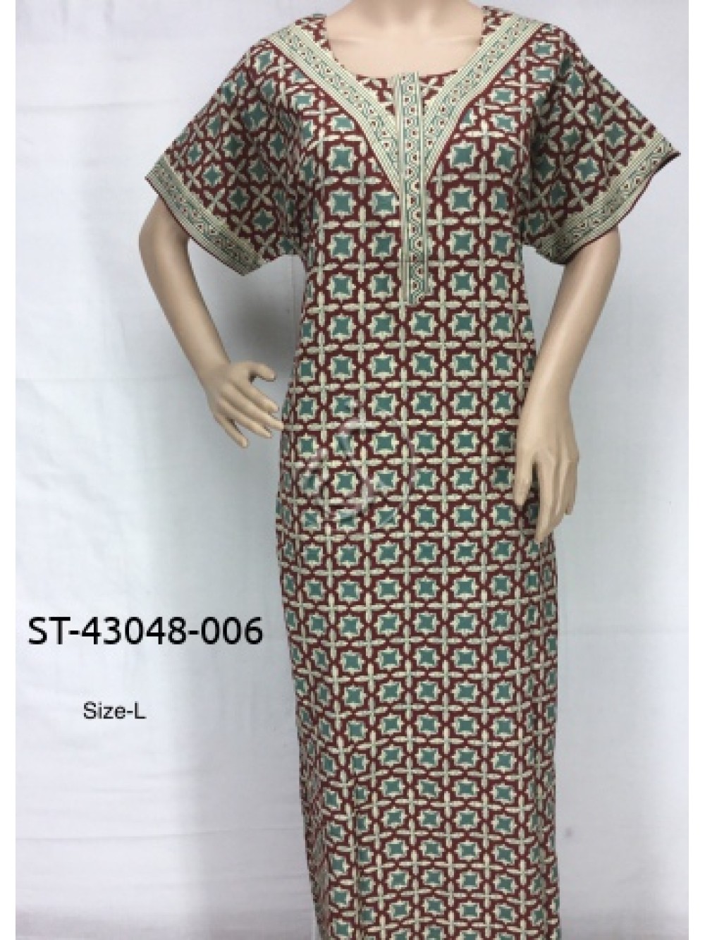 Jaipur cotton nighty-Size L
