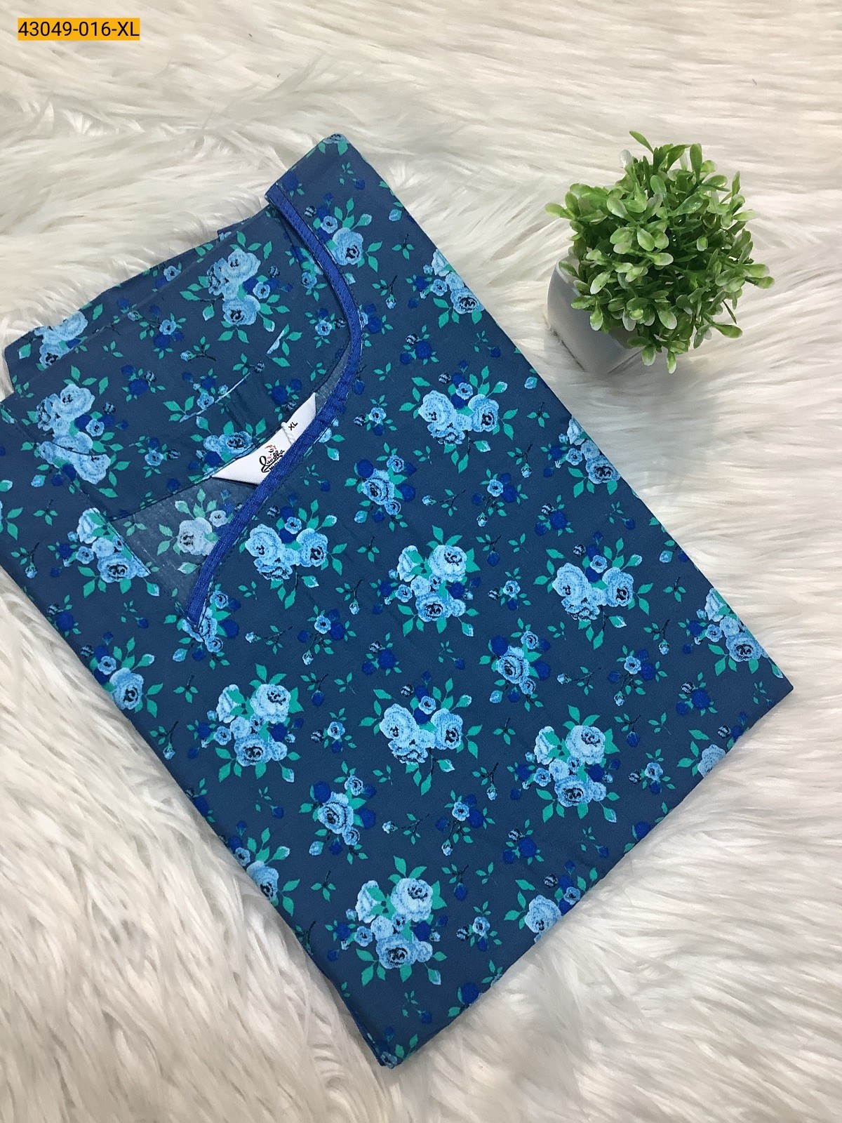 Blue Feeding cotton nighty-Size XL