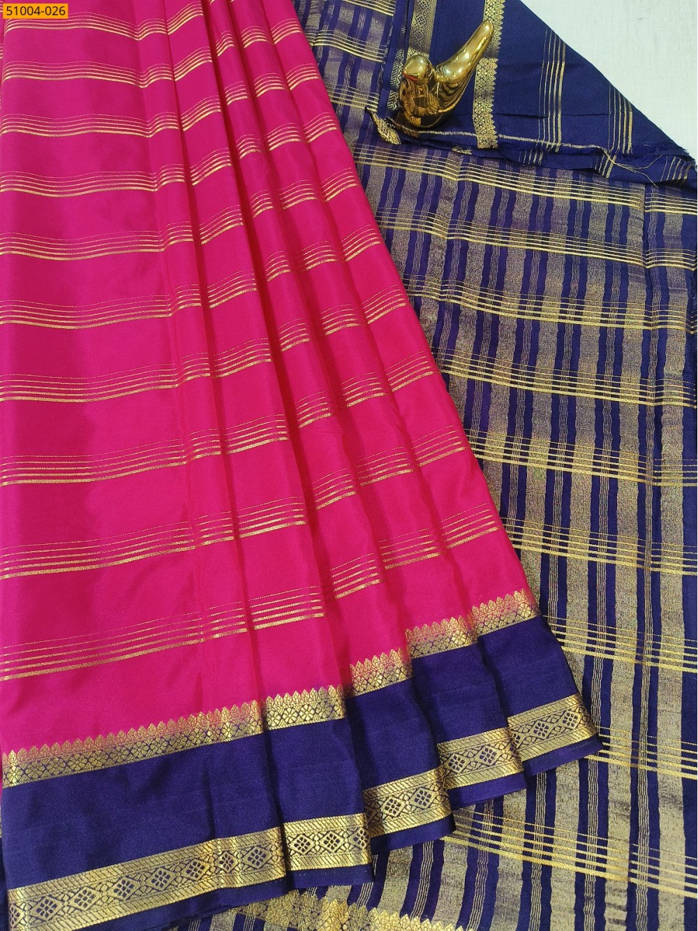 Dark Pink Mysore Crepe Silk Sarees Dark Pink Mysore Crepe Silk Sarees