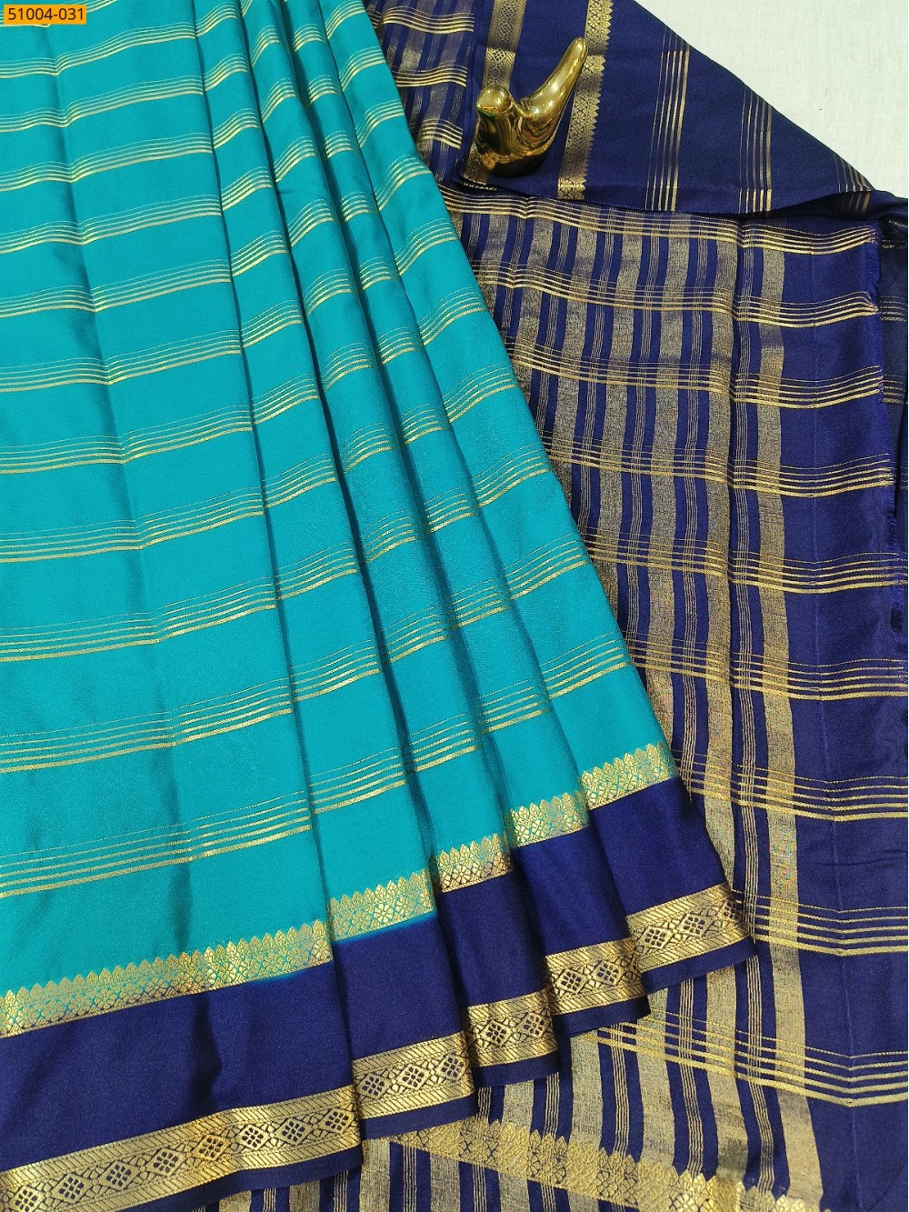 Dark Green Mysore Crepe Silk Sarees Dark Green Mysore Crepe Silk Sarees
