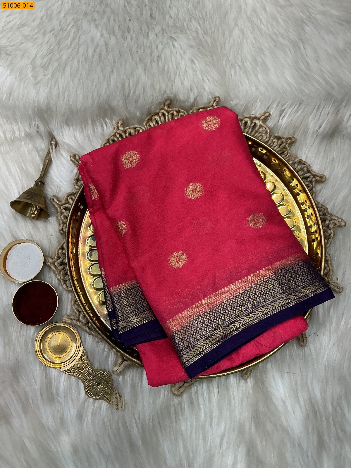 Pink Mysore Crepe Silk Butta Saree