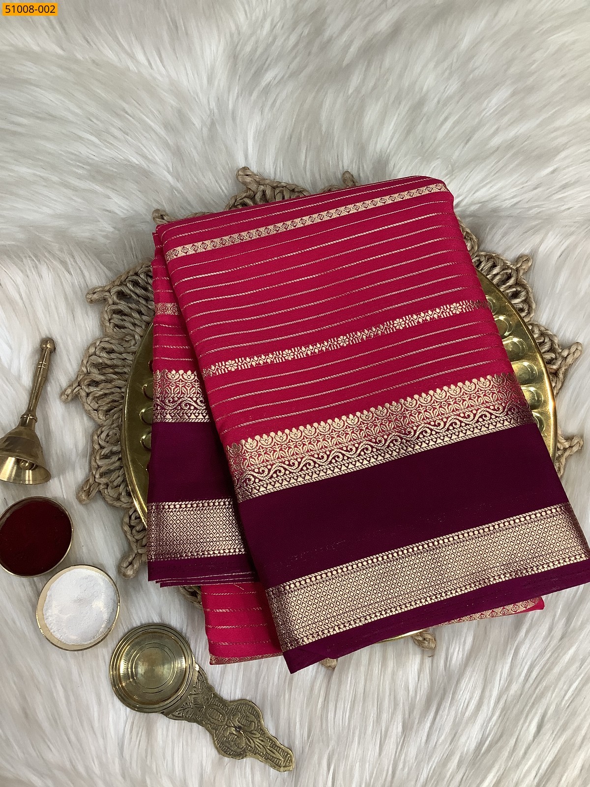 Pink Mysore Crepe Silk Sarees