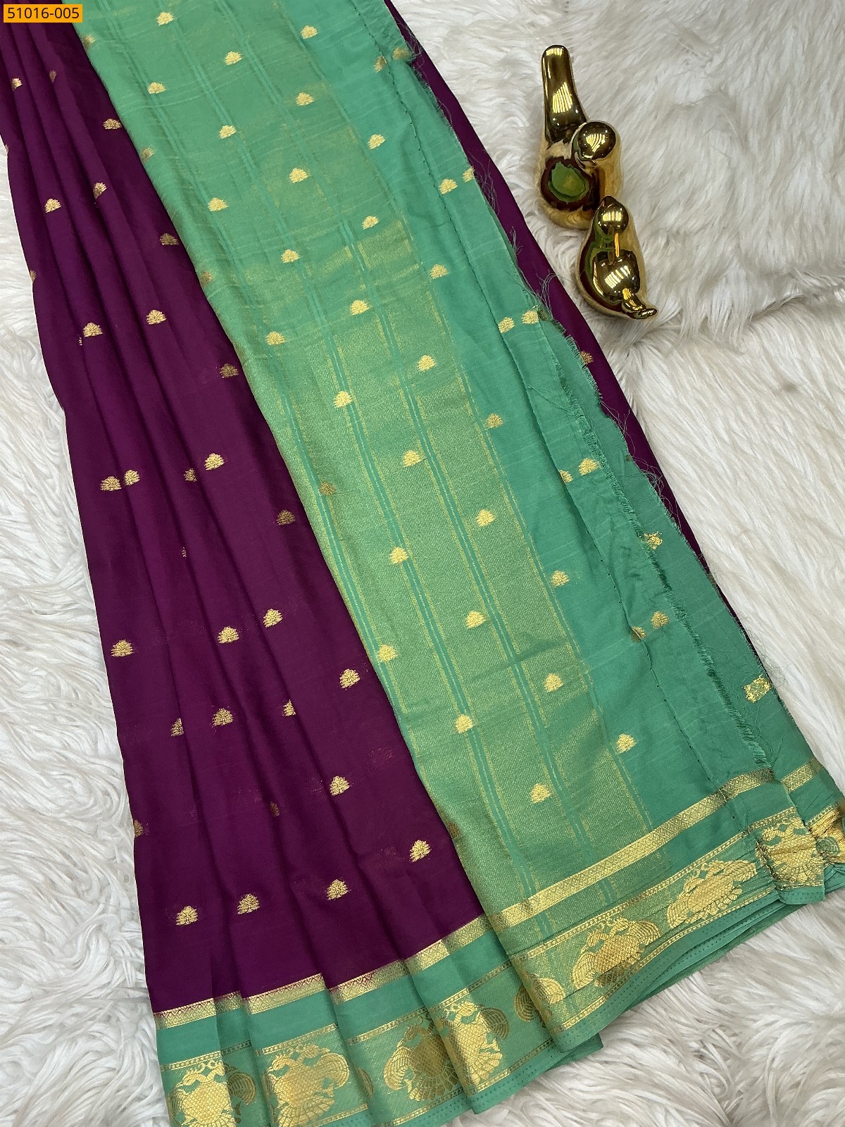 Wine Mysore Crepe Silk Butta Saree