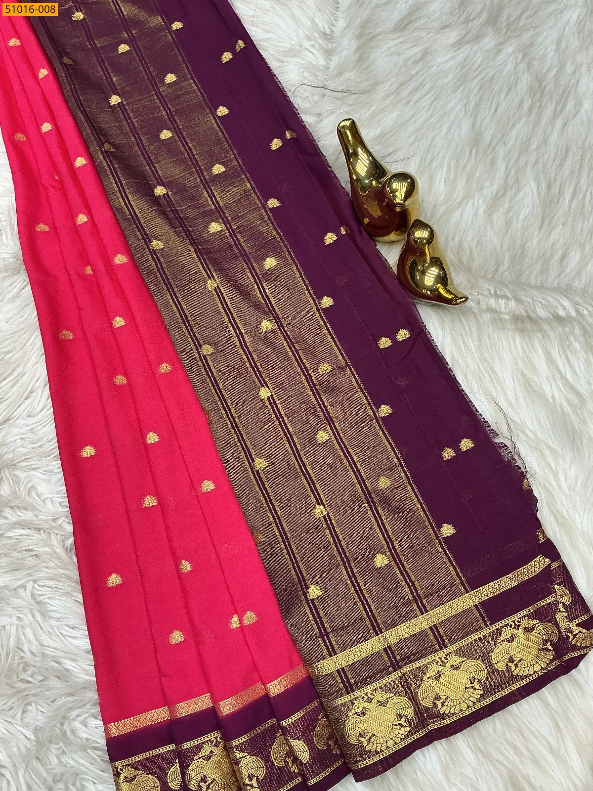 Rose Mysore Crepe Silk Butta Saree