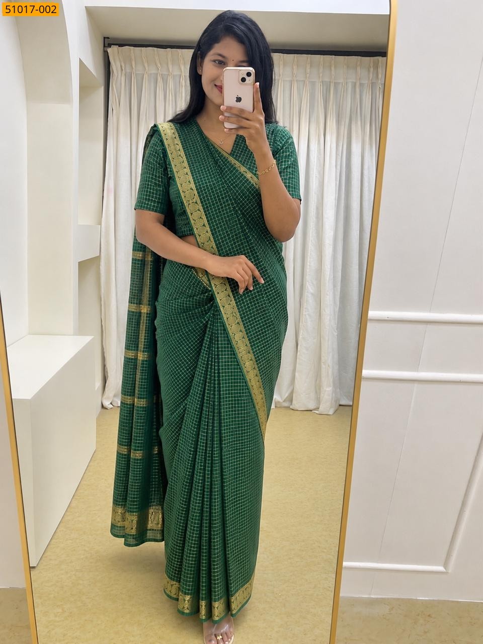 Dark Green Fancy Mysore Crepe Silk Saree