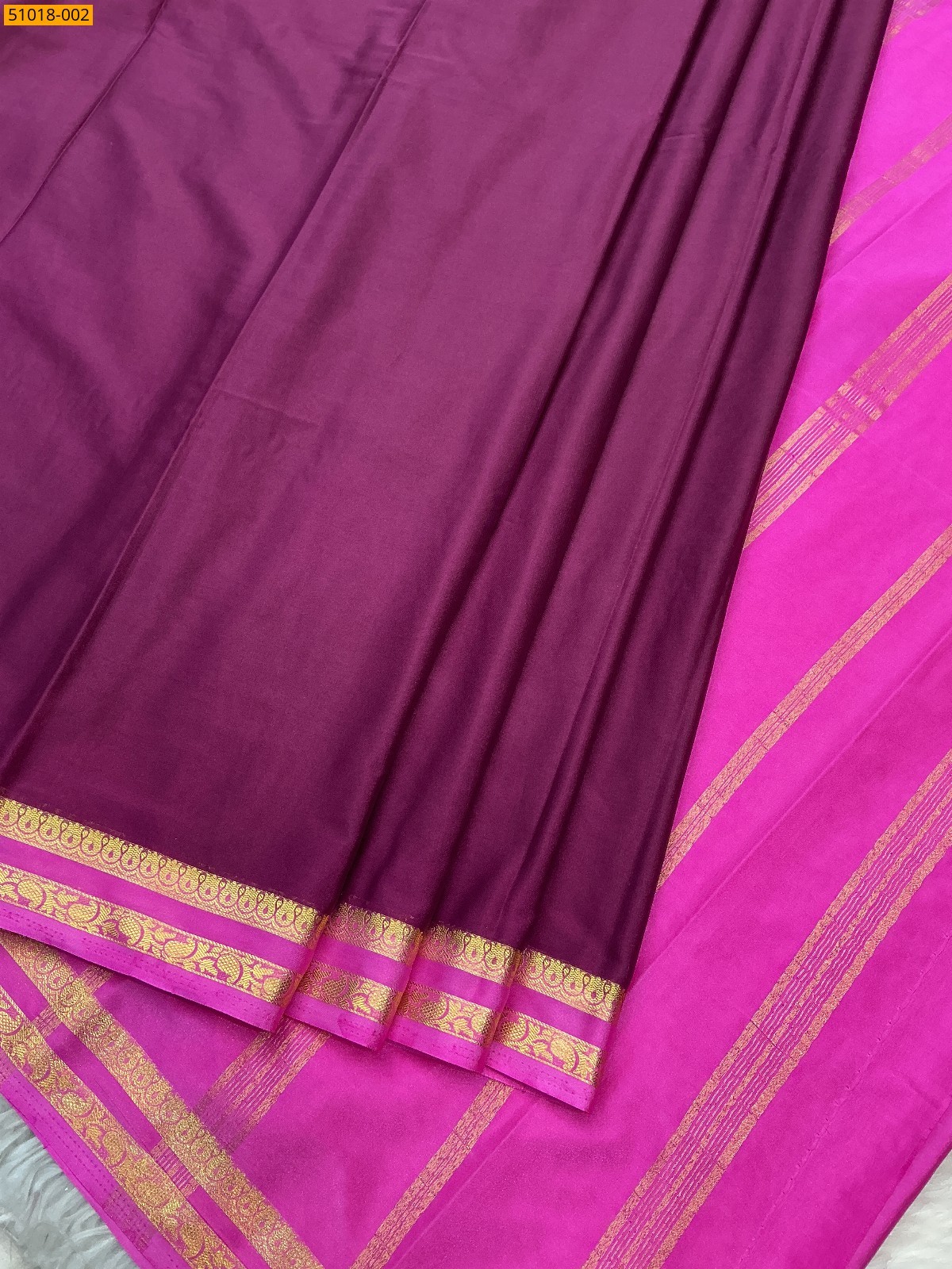 Wine Mysore Fancy Crepe Silk Saree