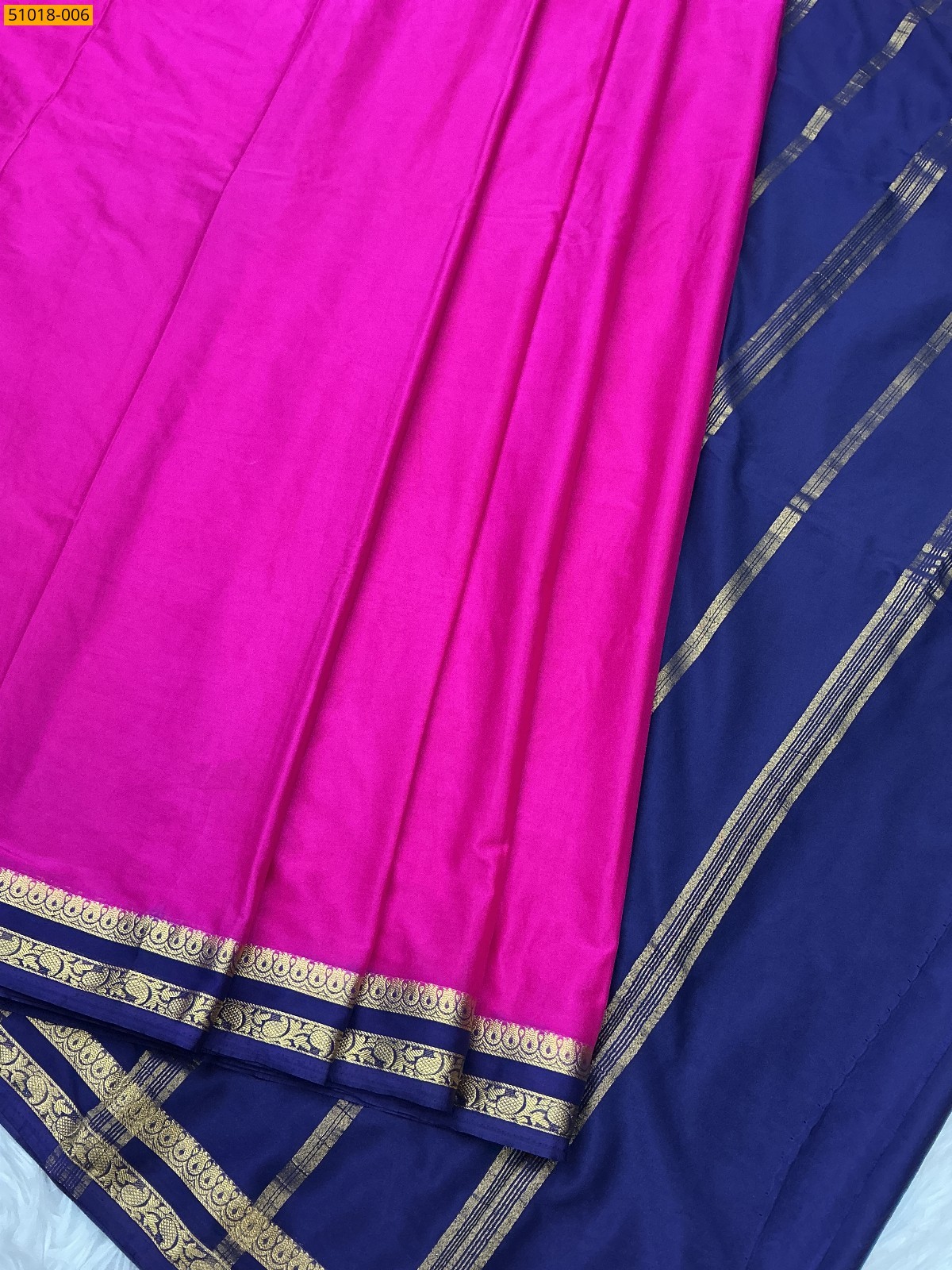 Pink Mysore Fancy Crepe Silk Saree
