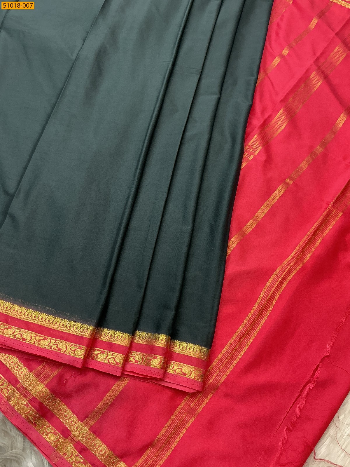 Black Mysore Fancy Crepe Silk Saree