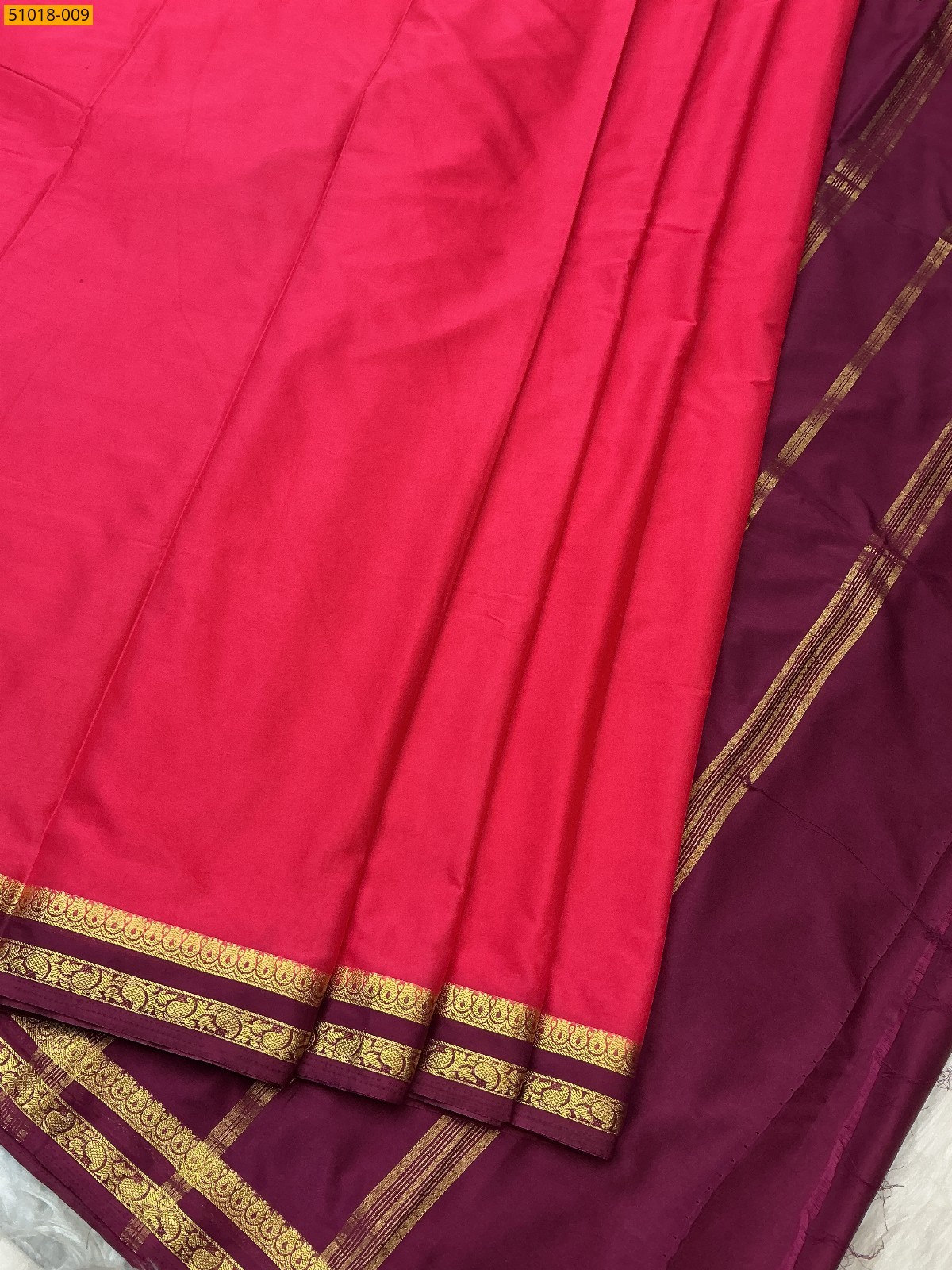 Pink Mysore Fancy Crepe Silk Saree