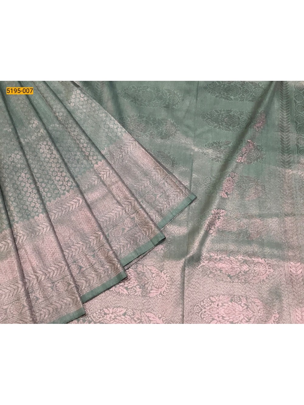 Gray Banarasi Silk Pink Copper or Golden Zari Saree