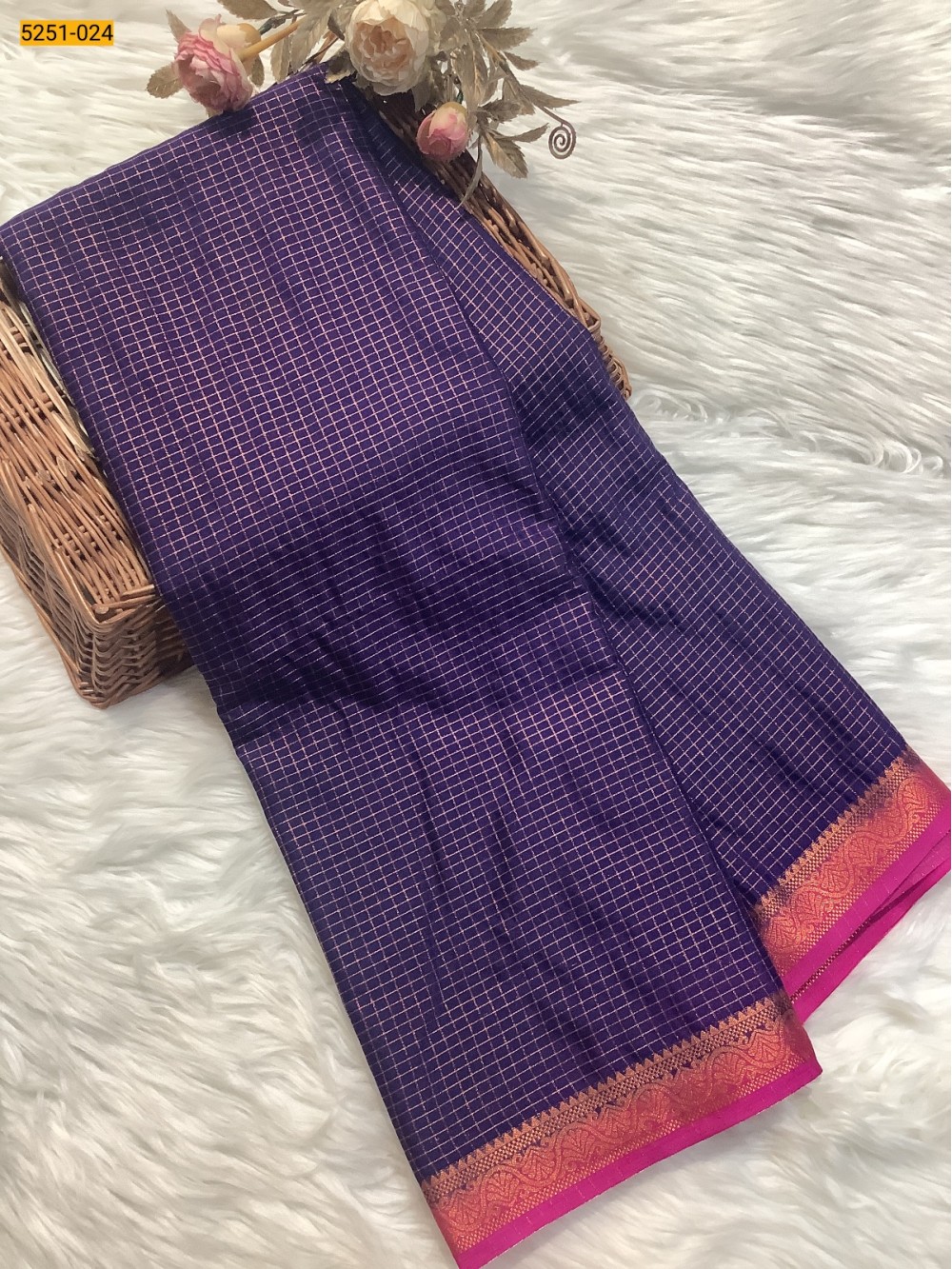 Navy Blue Fancy Mysore Crepe Silk Saree Navy Blue Fancy Mysore Crepe Silk Saree