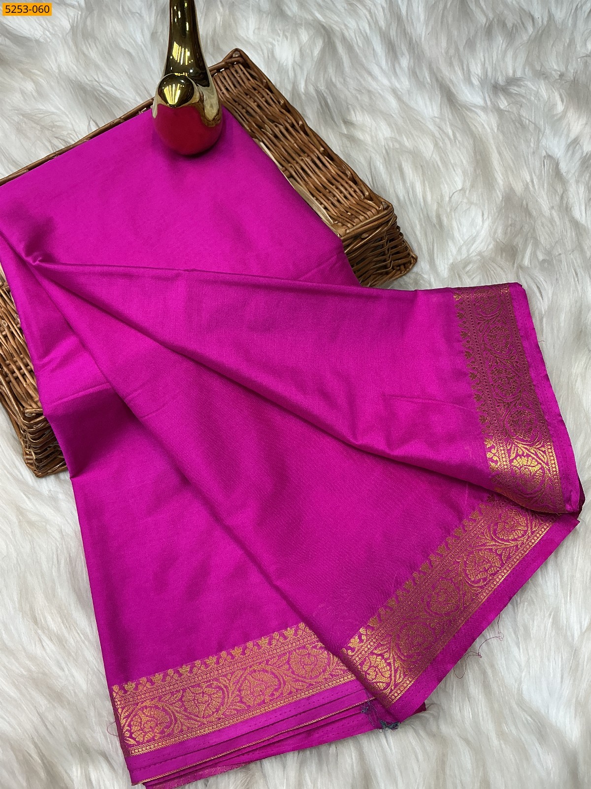 Pink Mysore Fancy Crepe Silk Saree