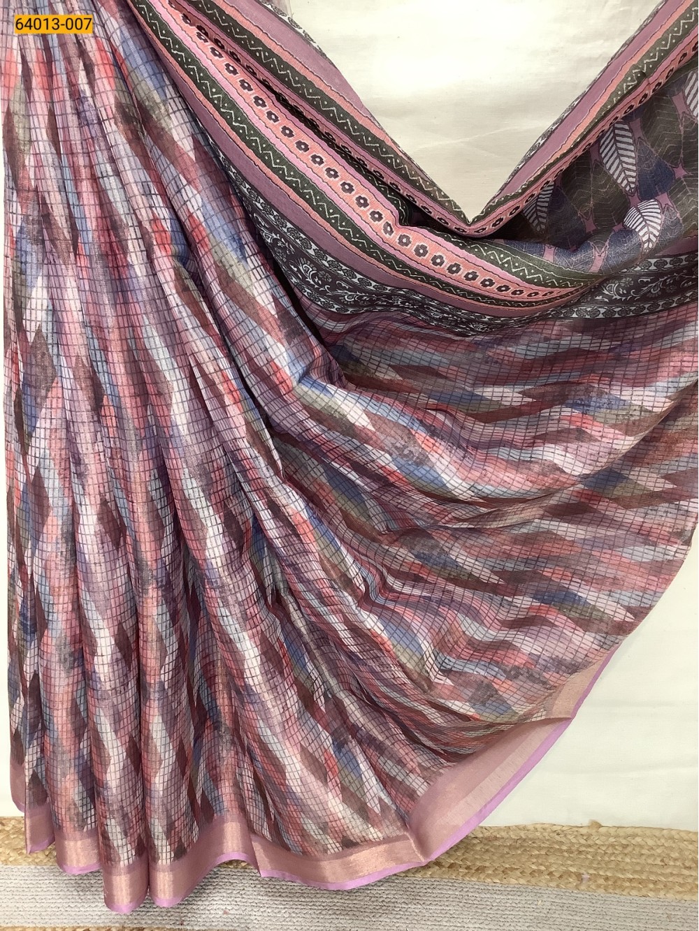 Onion Pink Fancy Digital Printed Tissue Silk Saree Onion Pink Fancy Digital Printed Tissue Silk Saree