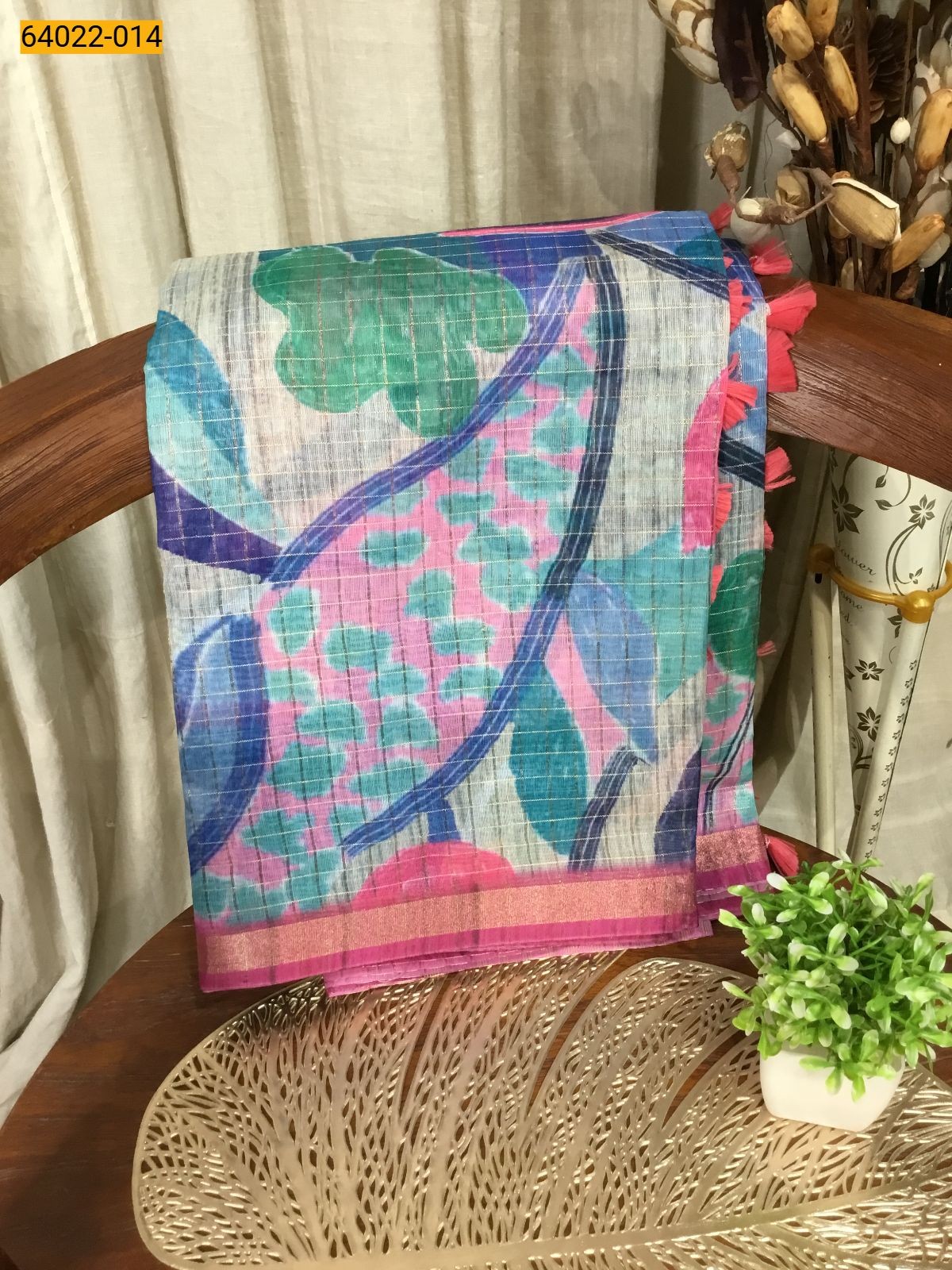 Multi Chanderi Fancy Silk Saree