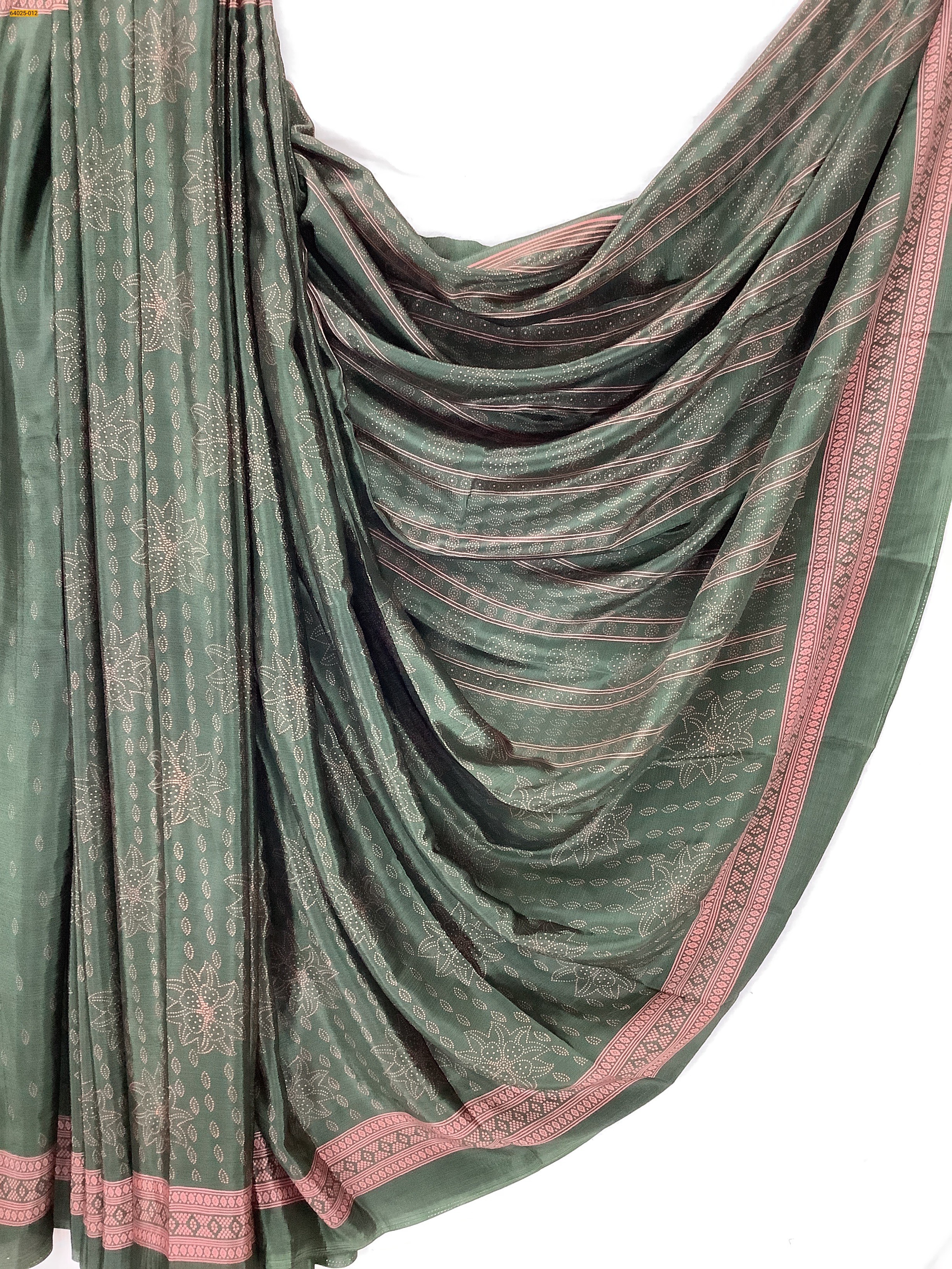 Green Crepe Silk Printed sarees