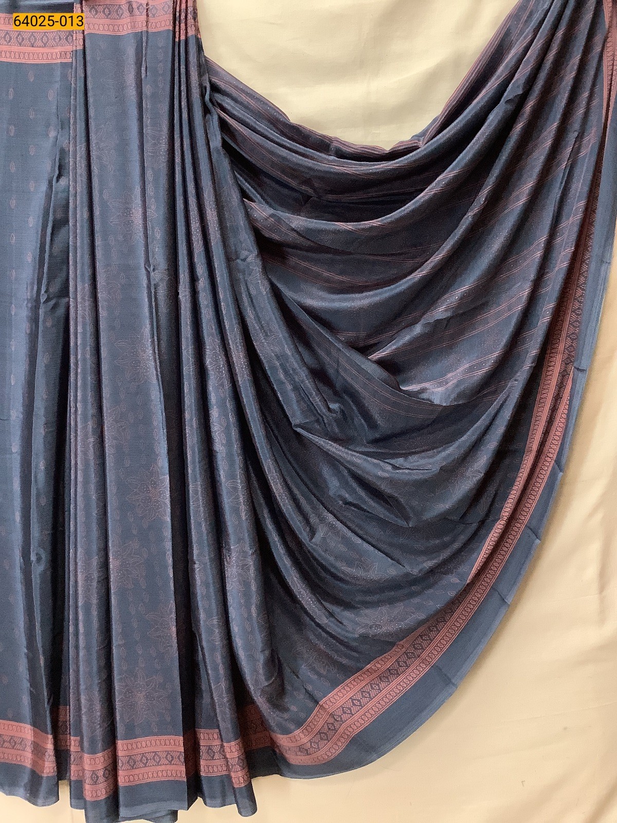Peacock Blue Crepe Silk Printed sarees