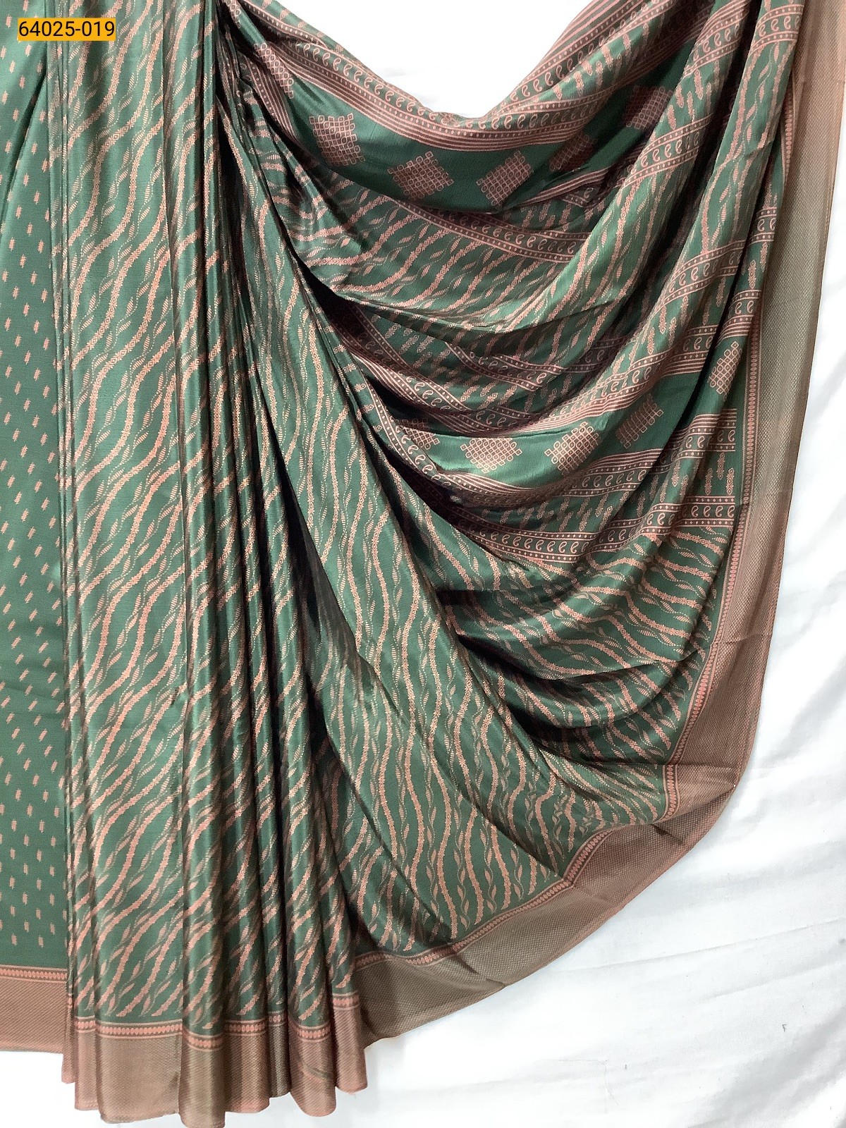 Green Crepe Silk Printed sarees