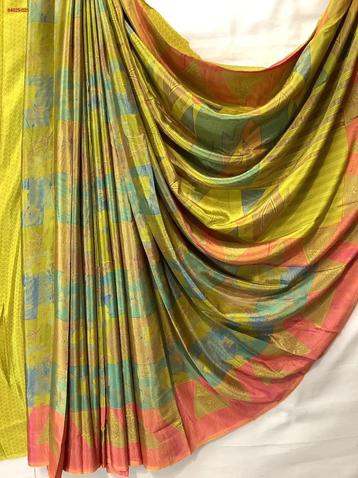 Lime Green Crepe Silk Printed sarees