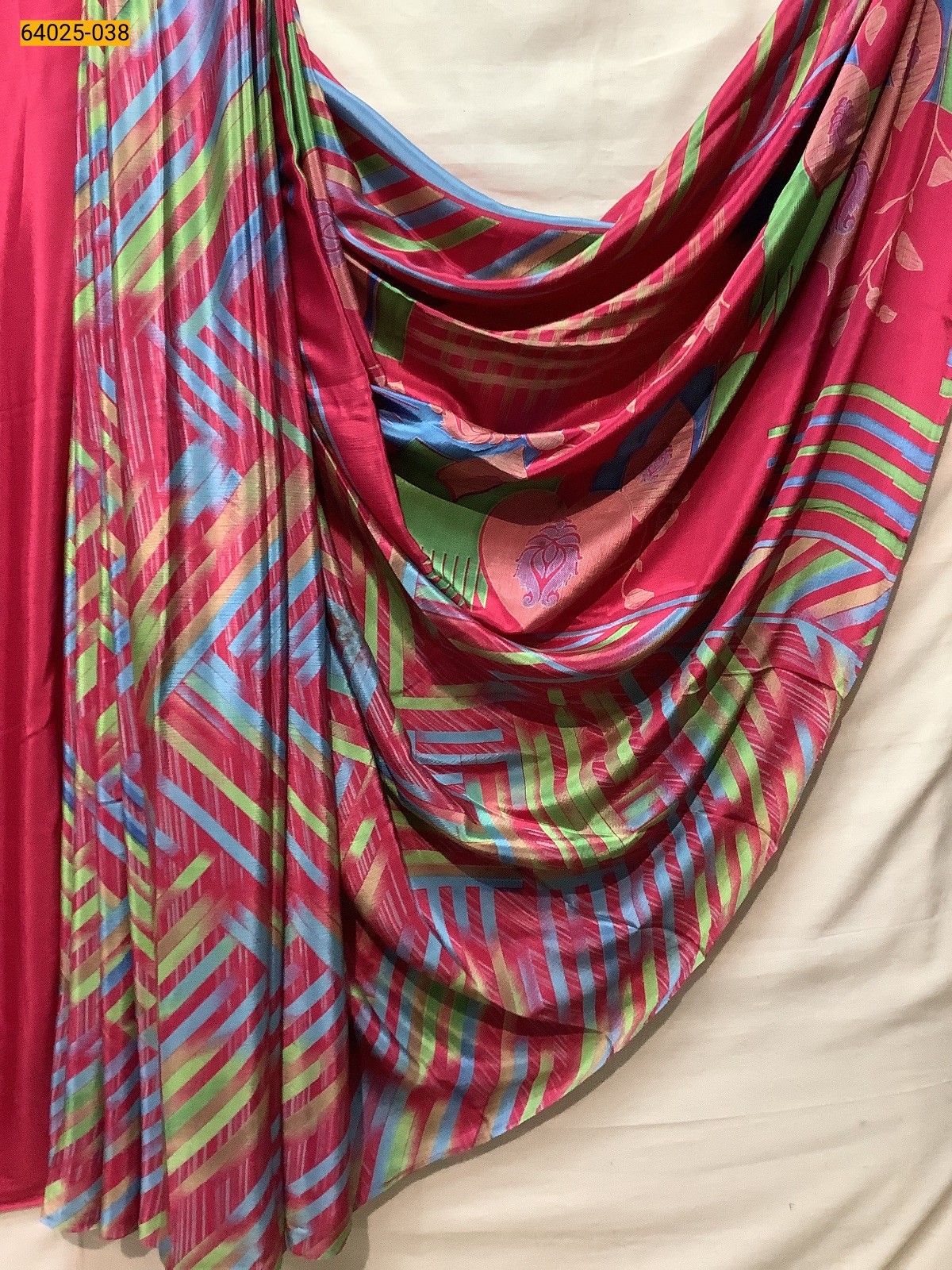 Red Crepe Silk Printed sarees