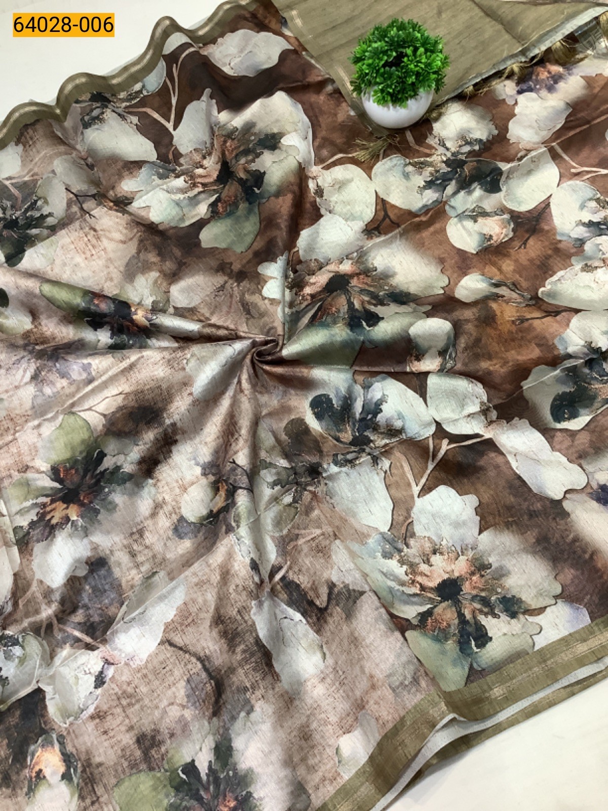 Brown fancy katki silk sarees