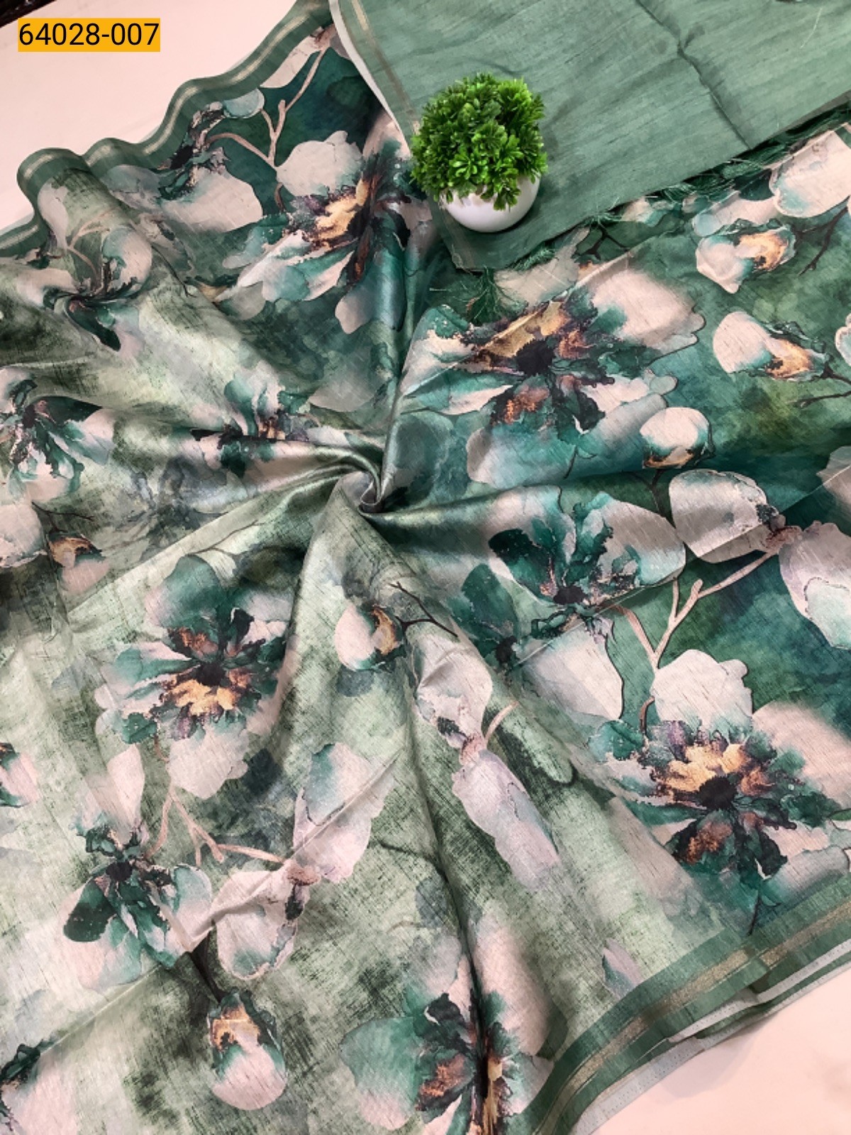 Green fancy katki silk sarees
