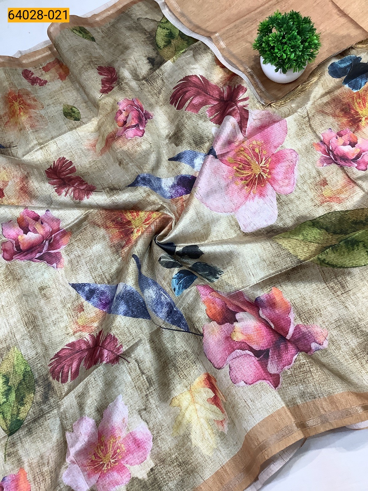 Sandal Tissue Silk saree
