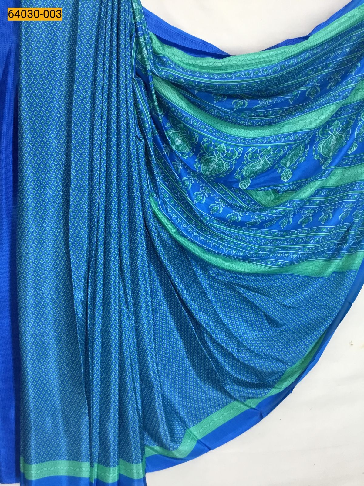 Blue Pure Crepe Silk Saree