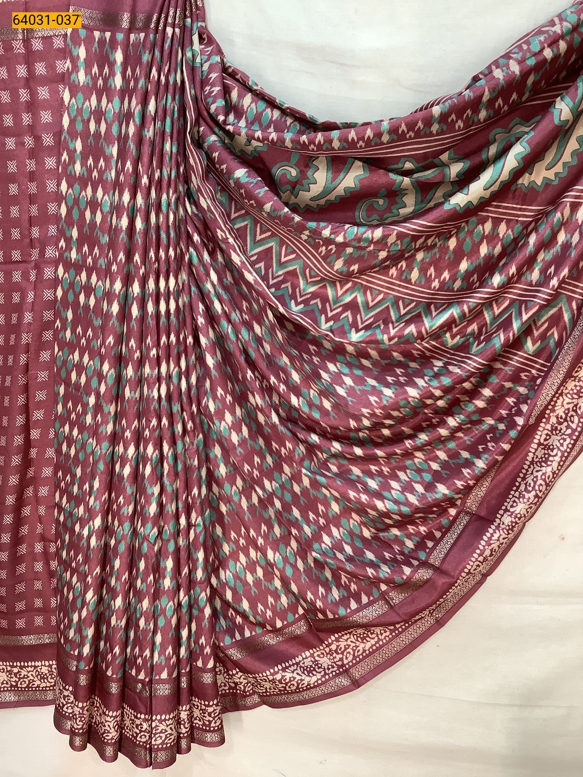 Carmine Fancy bentex crepe silk printed sarees