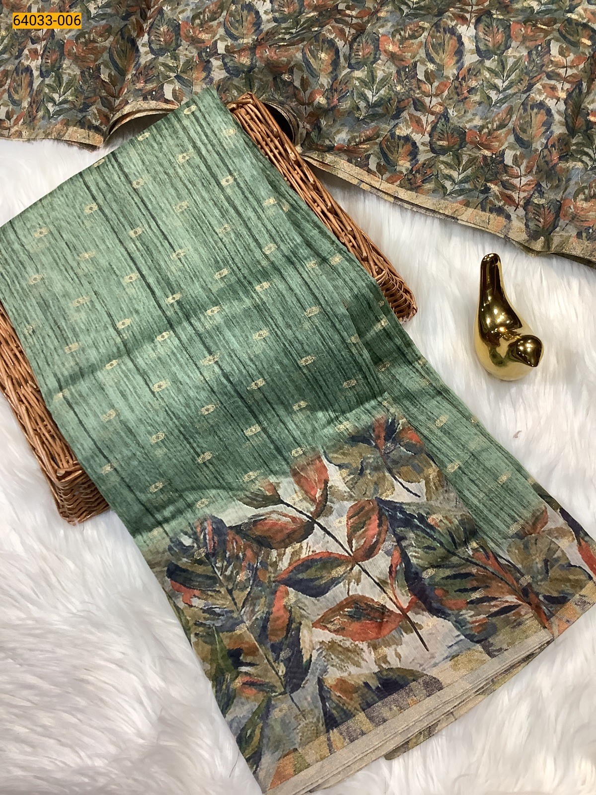 Fancy chanderi silk floral printed sarees