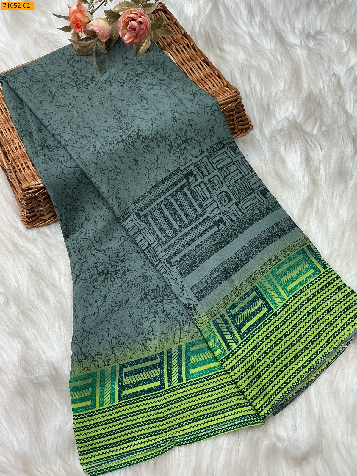 Grey Premium Jasmine Crepe Silk Saree
