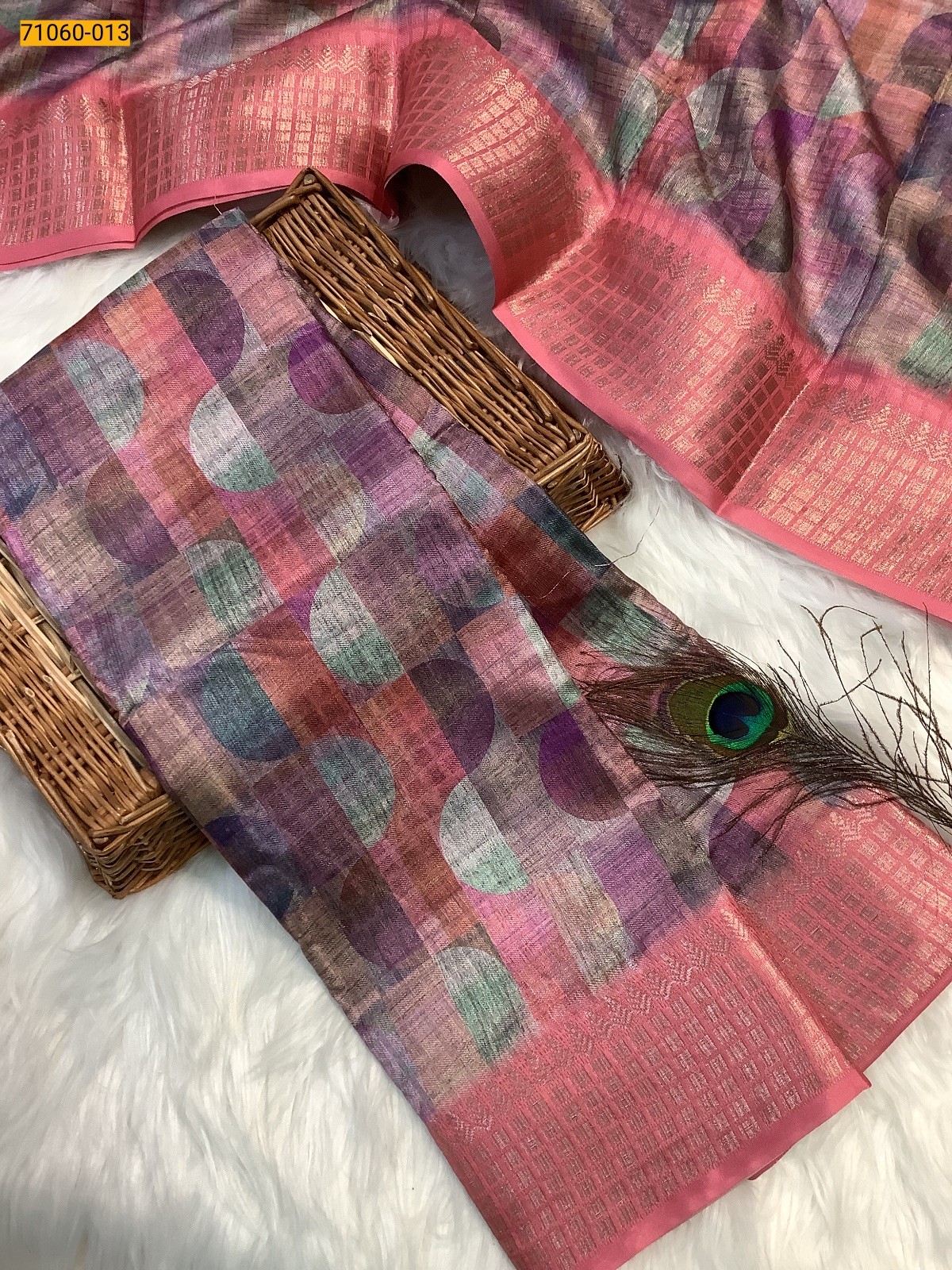 Multi Chanderi fancy silk sarees