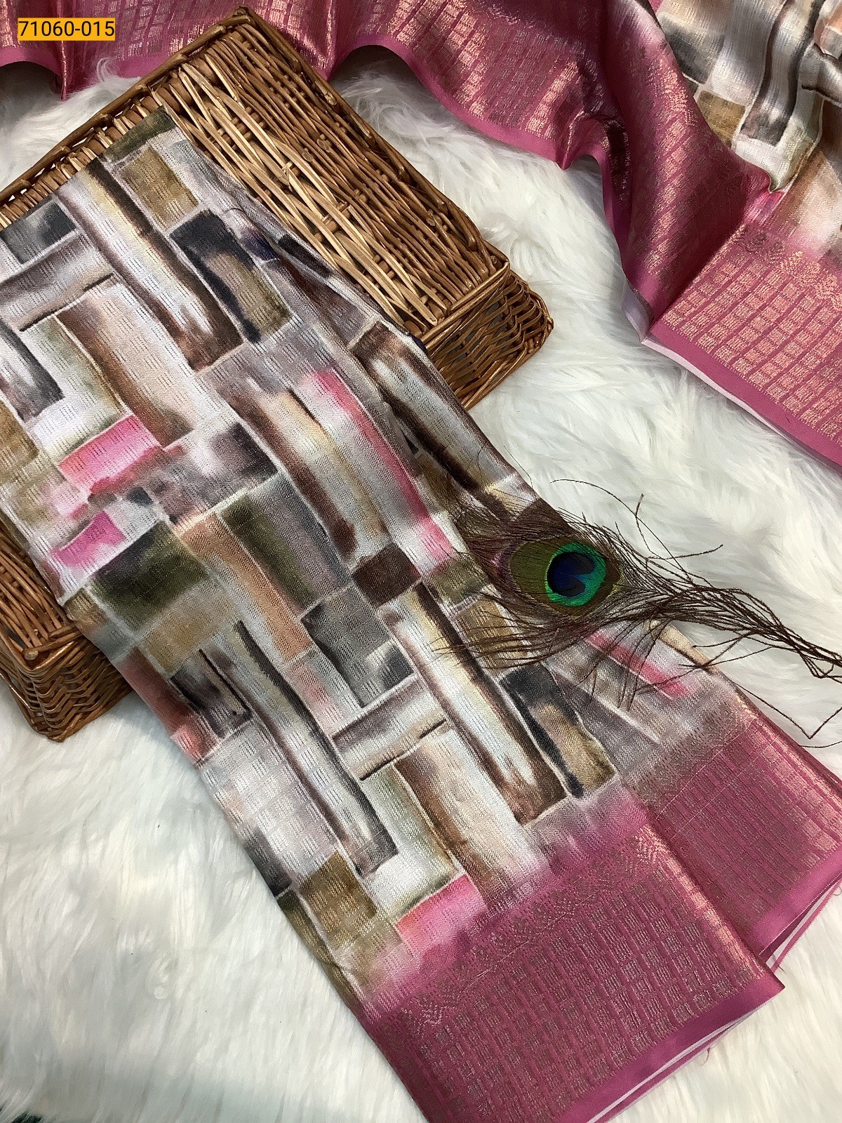 Multi Chanderi fancy silk sarees