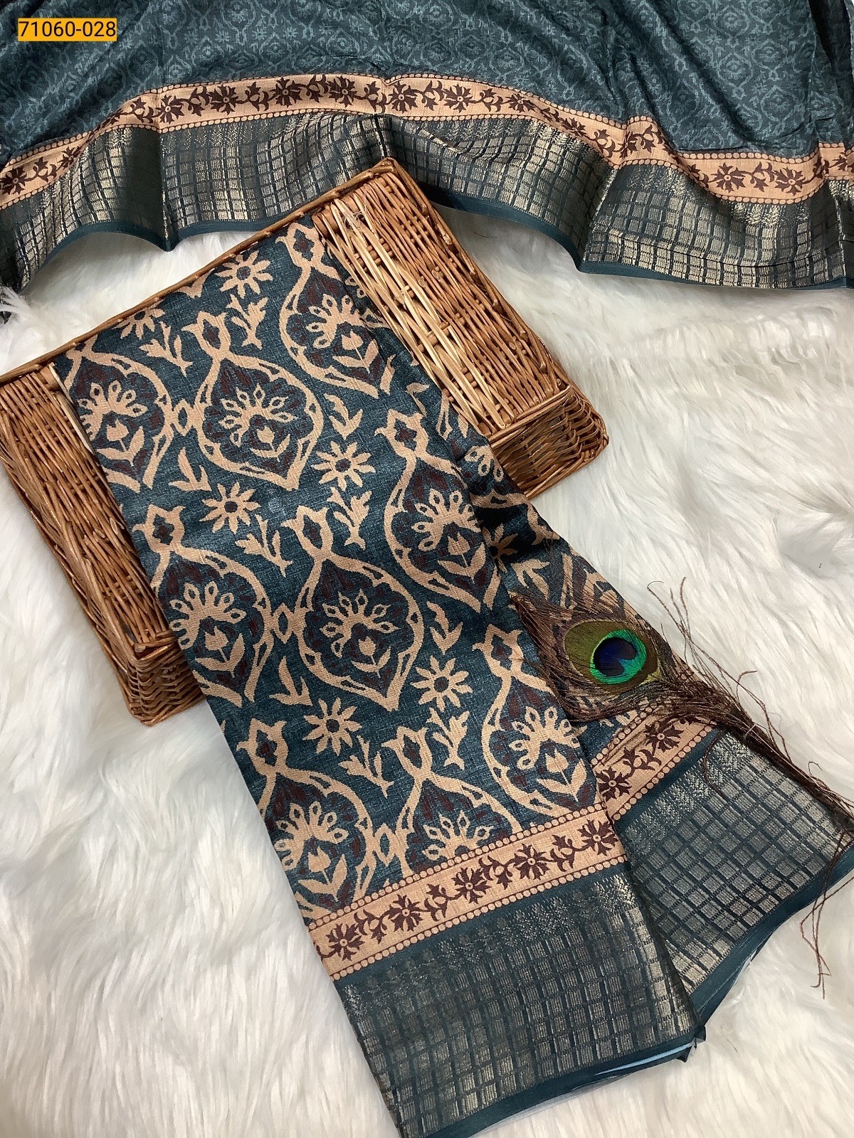 Blue Chanderi fancy silk sarees