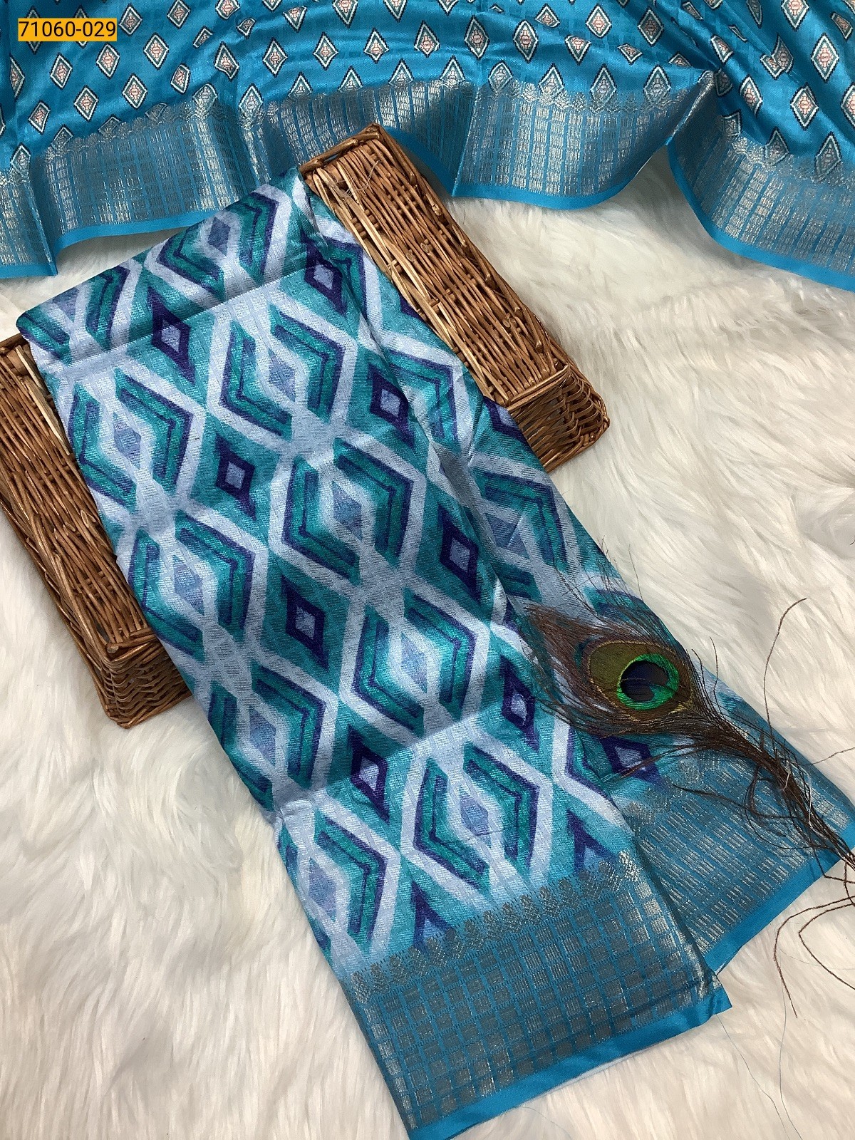 Blue Chanderi fancy silk sarees