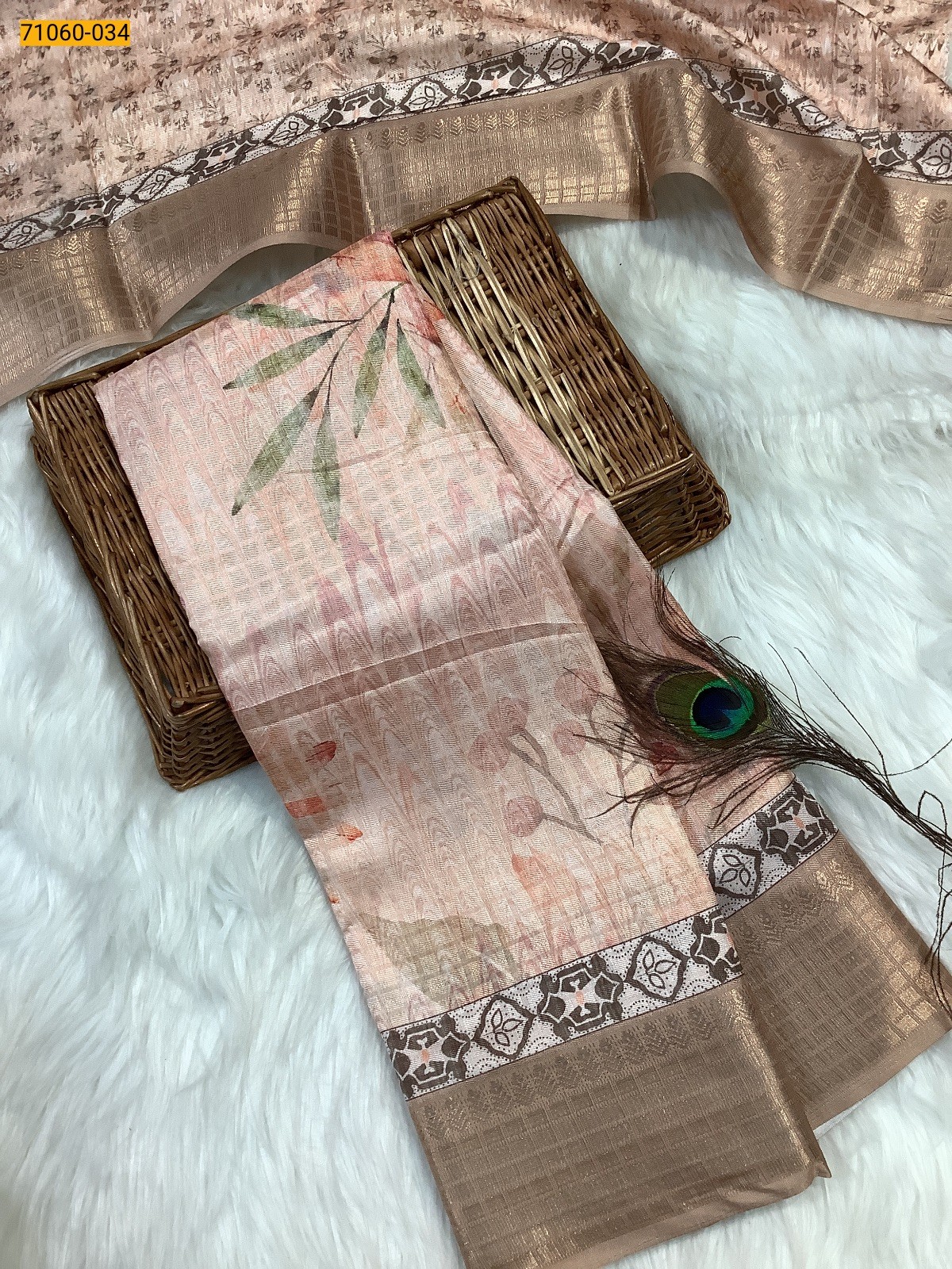 Orange Chanderi fancy silk sarees