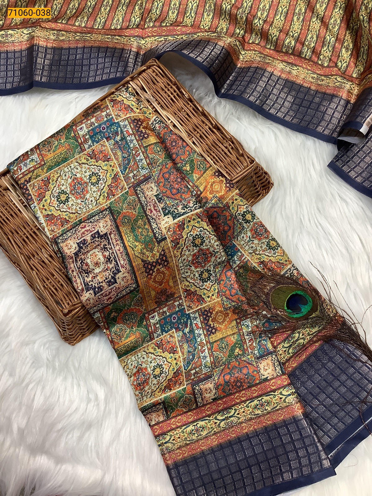 Multi Chanderi fancy silk sarees