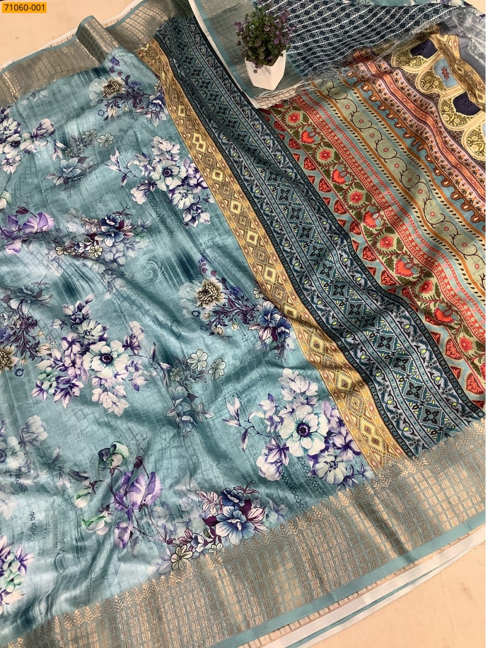 Sky Blue Chanderi fancy silk sarees Sky Blue Chanderi fancy silk sarees