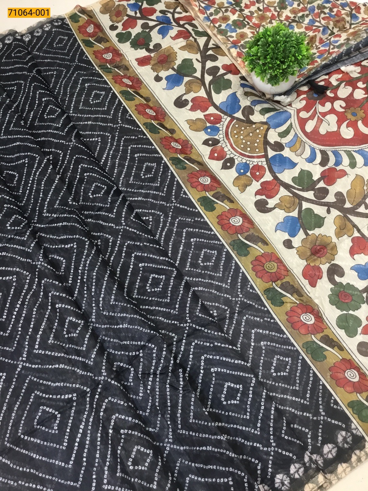 Black Soft Chanderi fancy Silk Saree