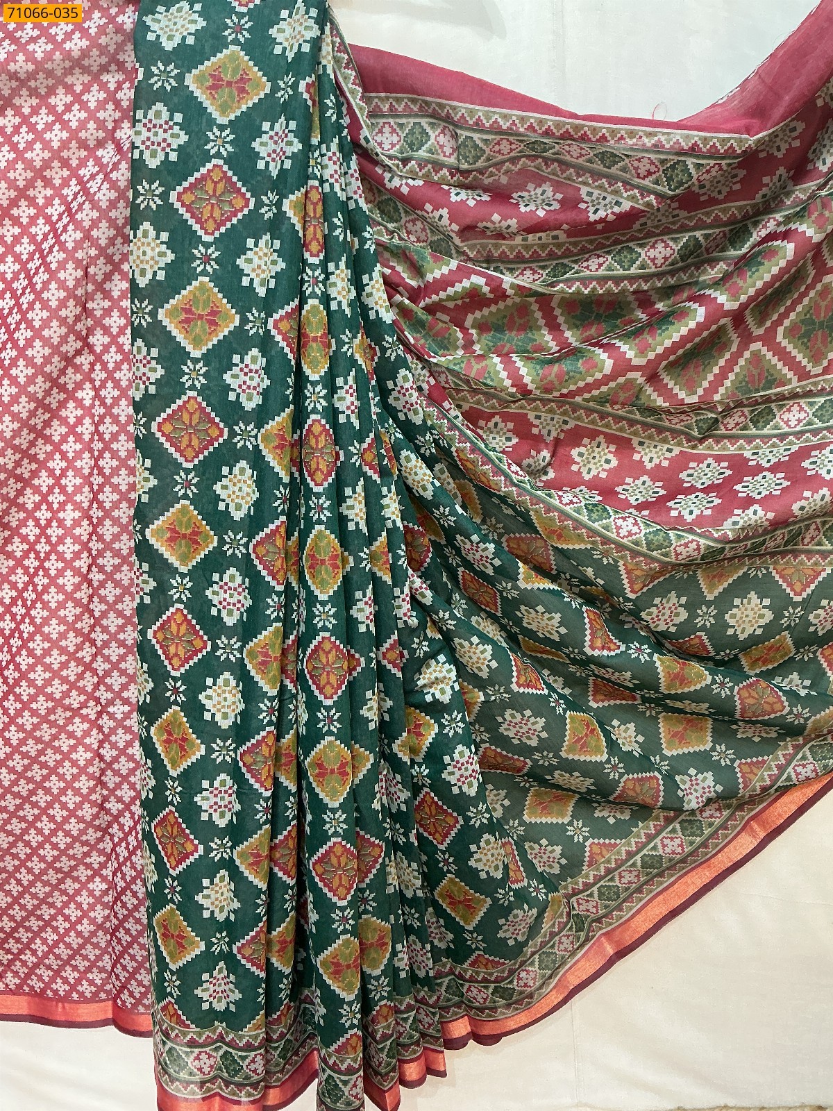 Green Chanderi fancy silk sarees