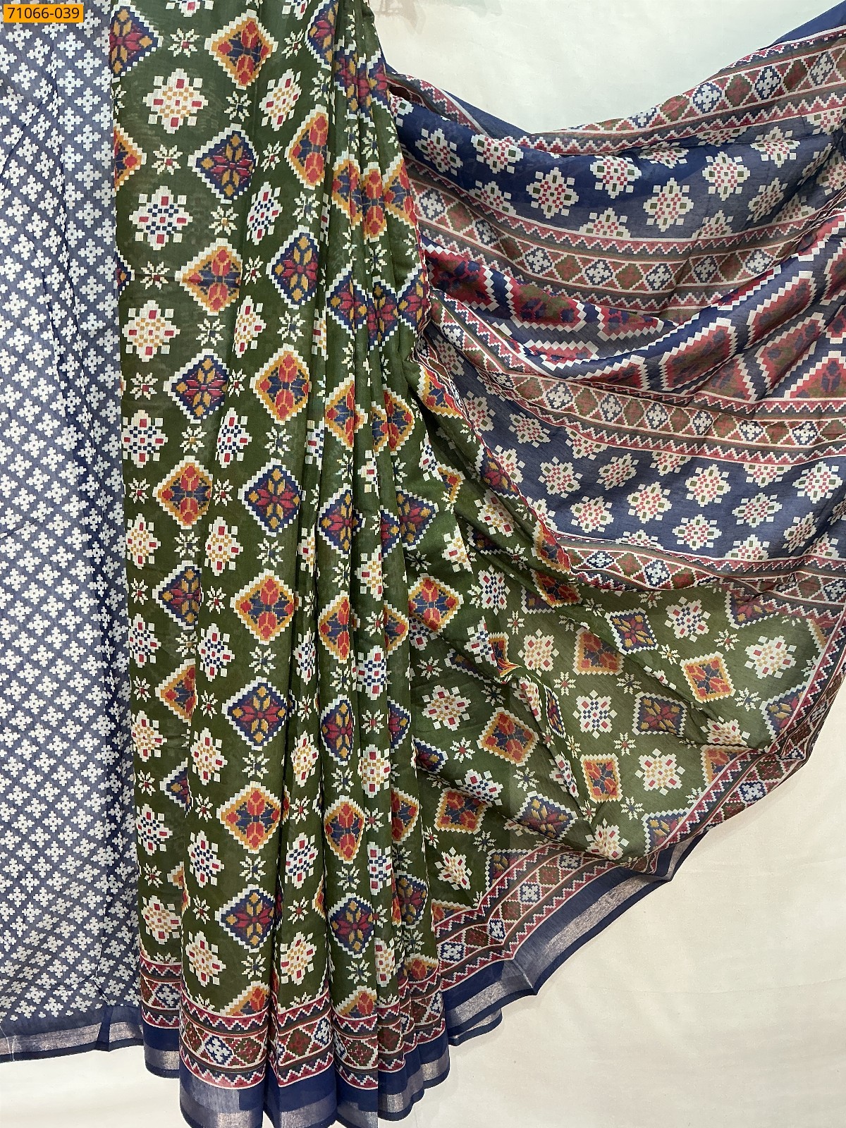 Green Chanderi fancy silk sarees